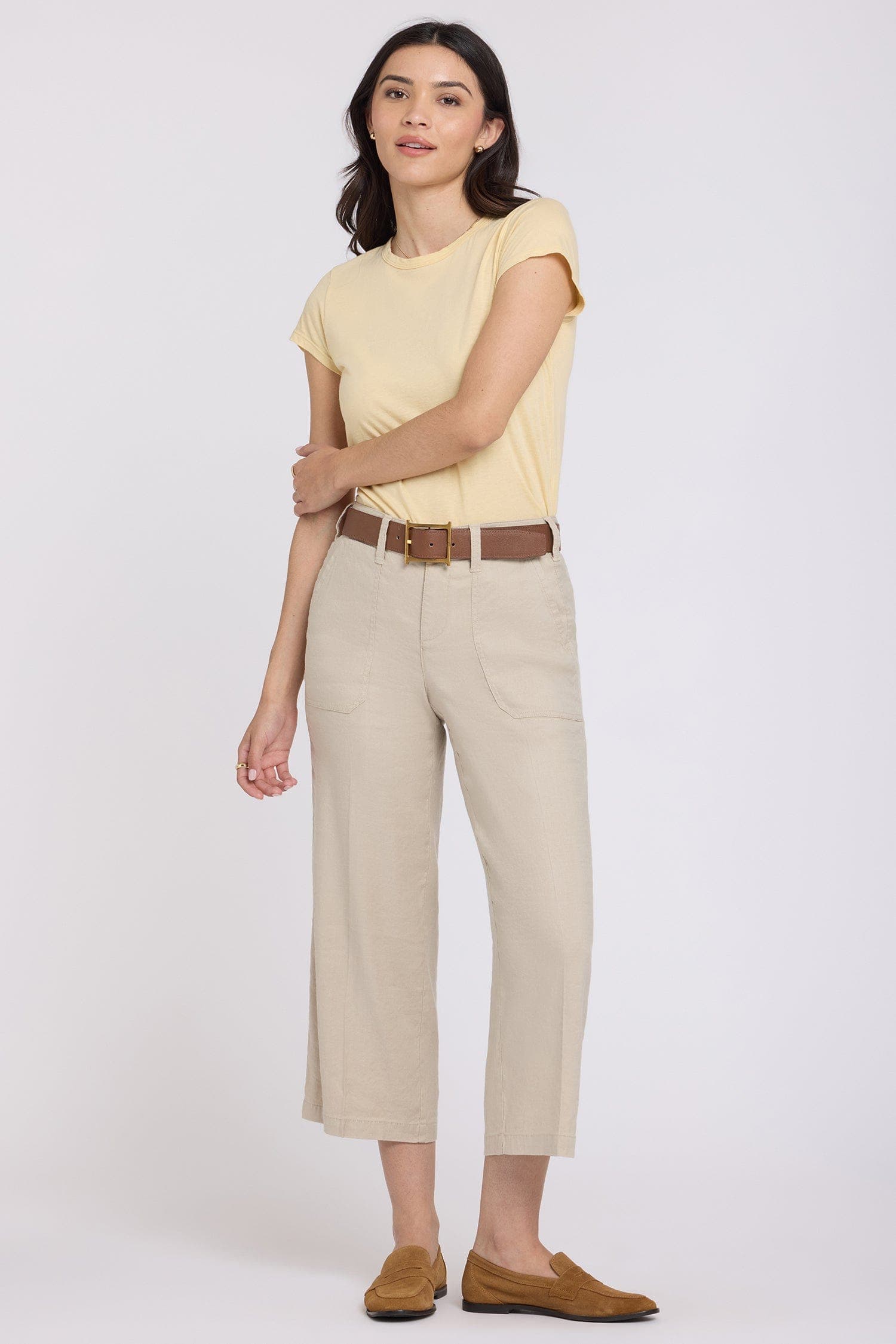 Wide Leg Cargo Capri Pants
