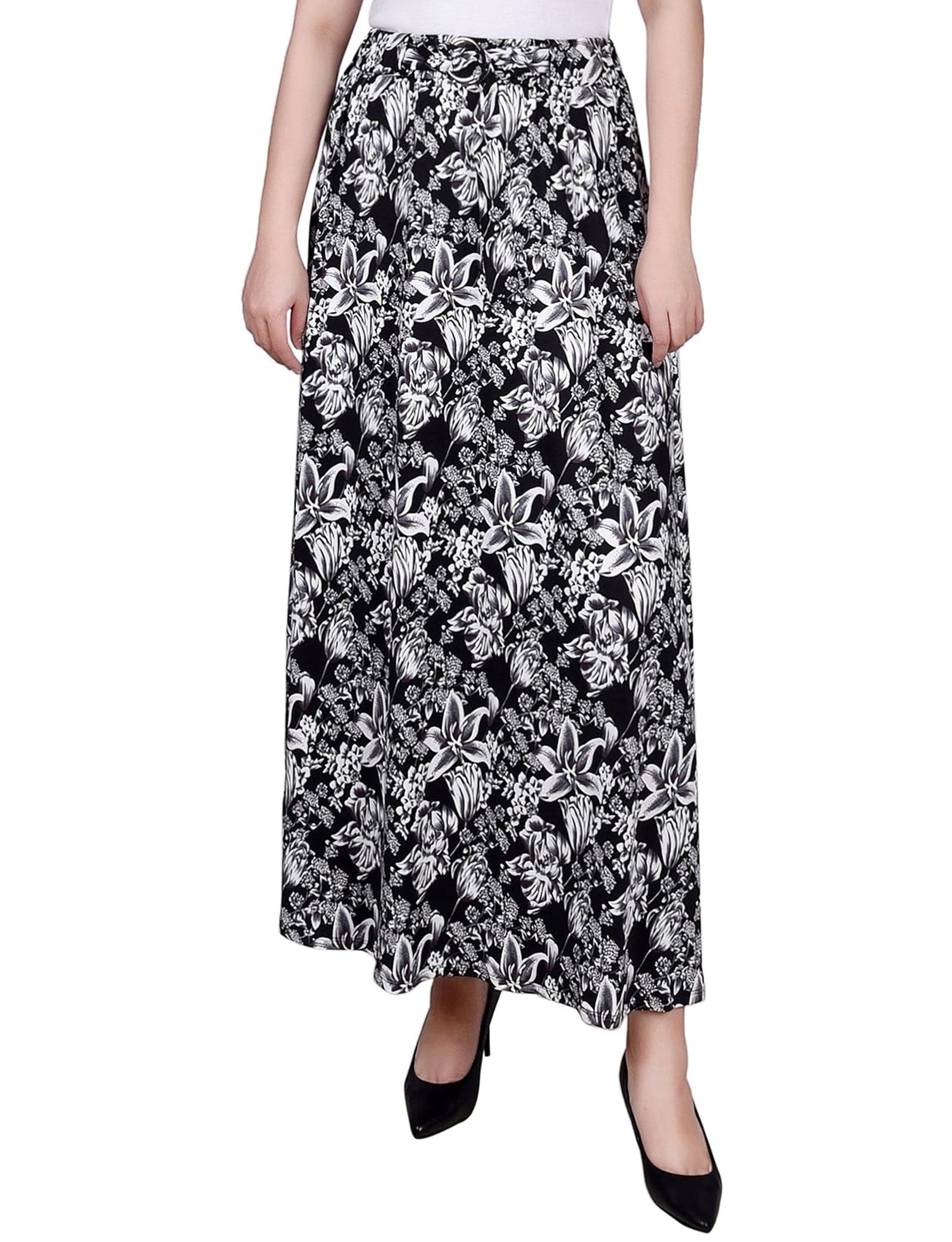 Ring Detail Midi-Length Skirt