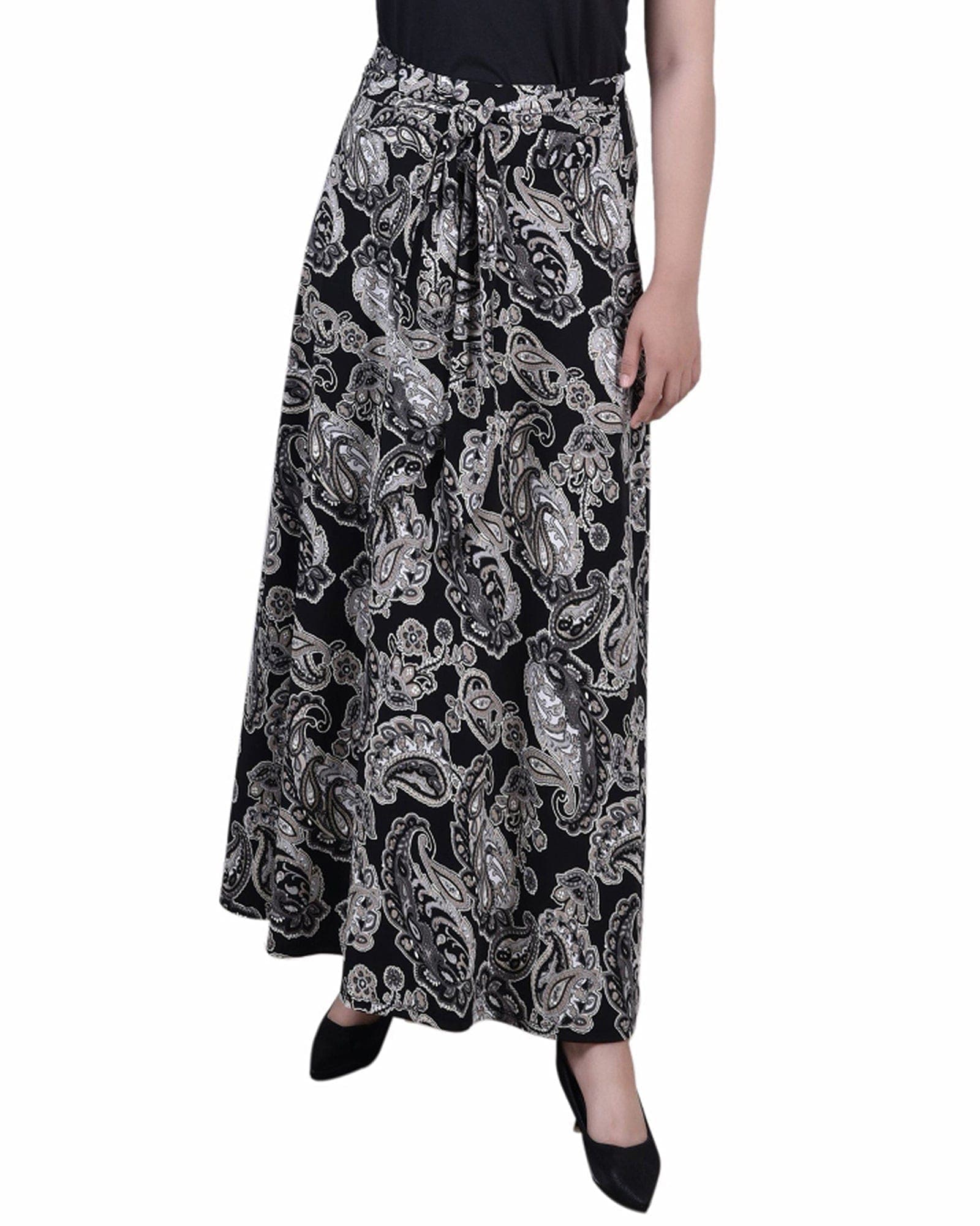 Petite Maxi Skirt with Sash Waist Tie