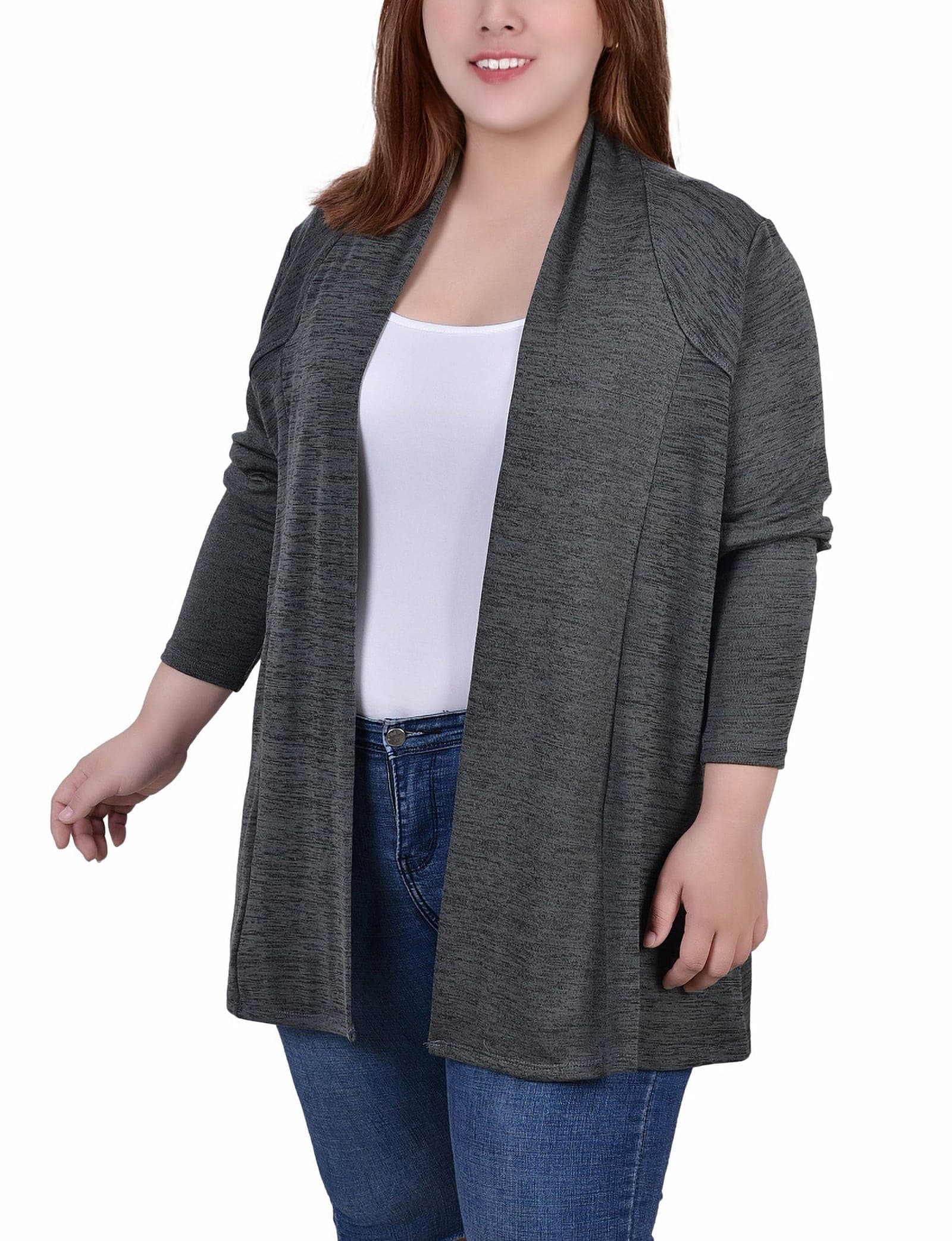 Plus Size Long Sleeve Cardigan