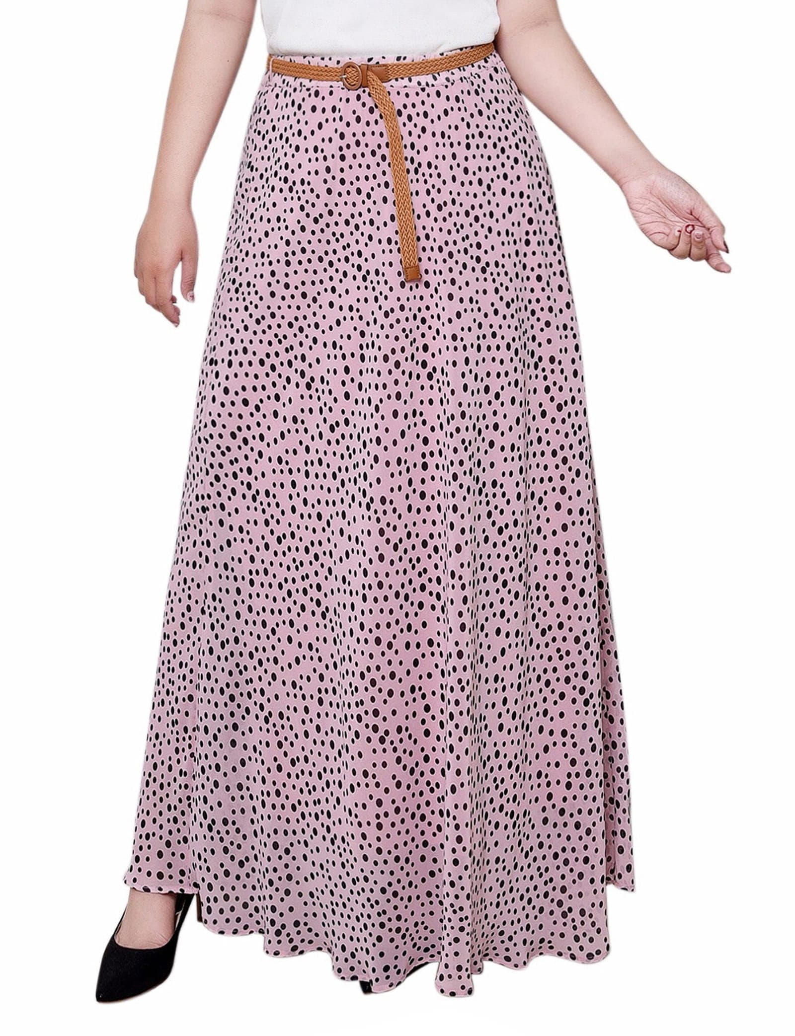 Plus Size Chiffon Maxi Skirt