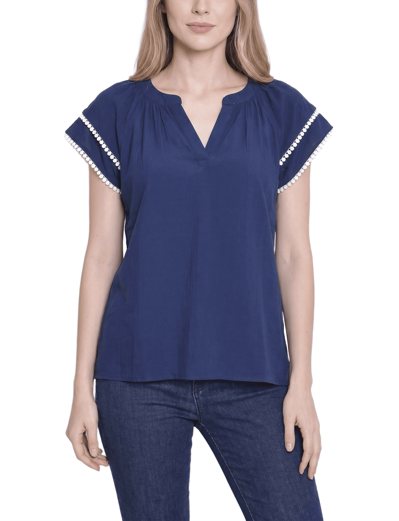 Double-Layer V-Neck Blouse