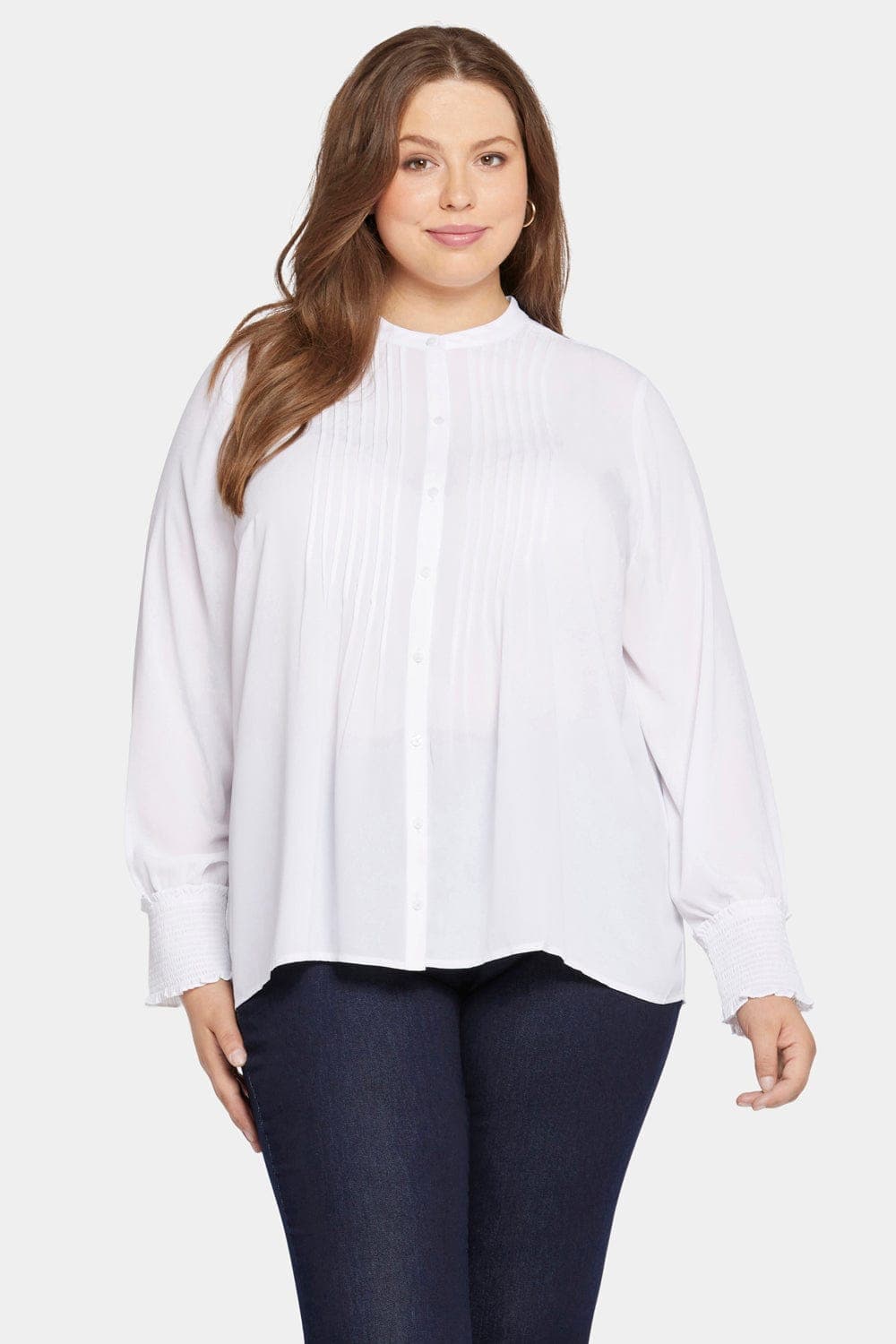 Pleated Peasant Blouse in Plus Size