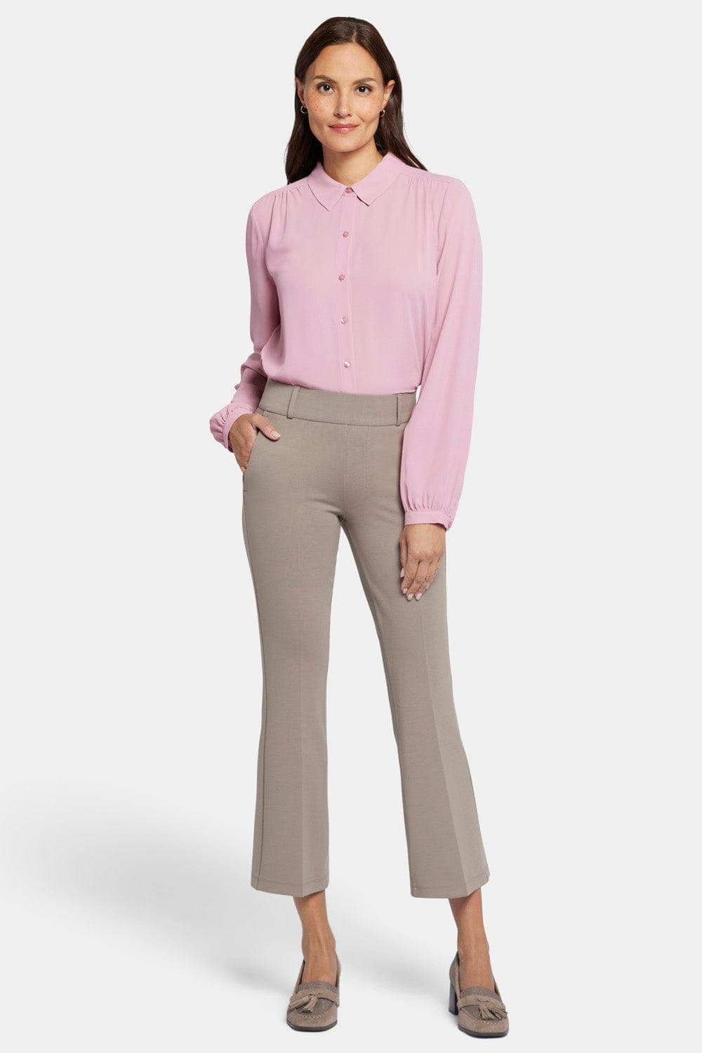 Pull-on Flared Ankle Trouser Pants