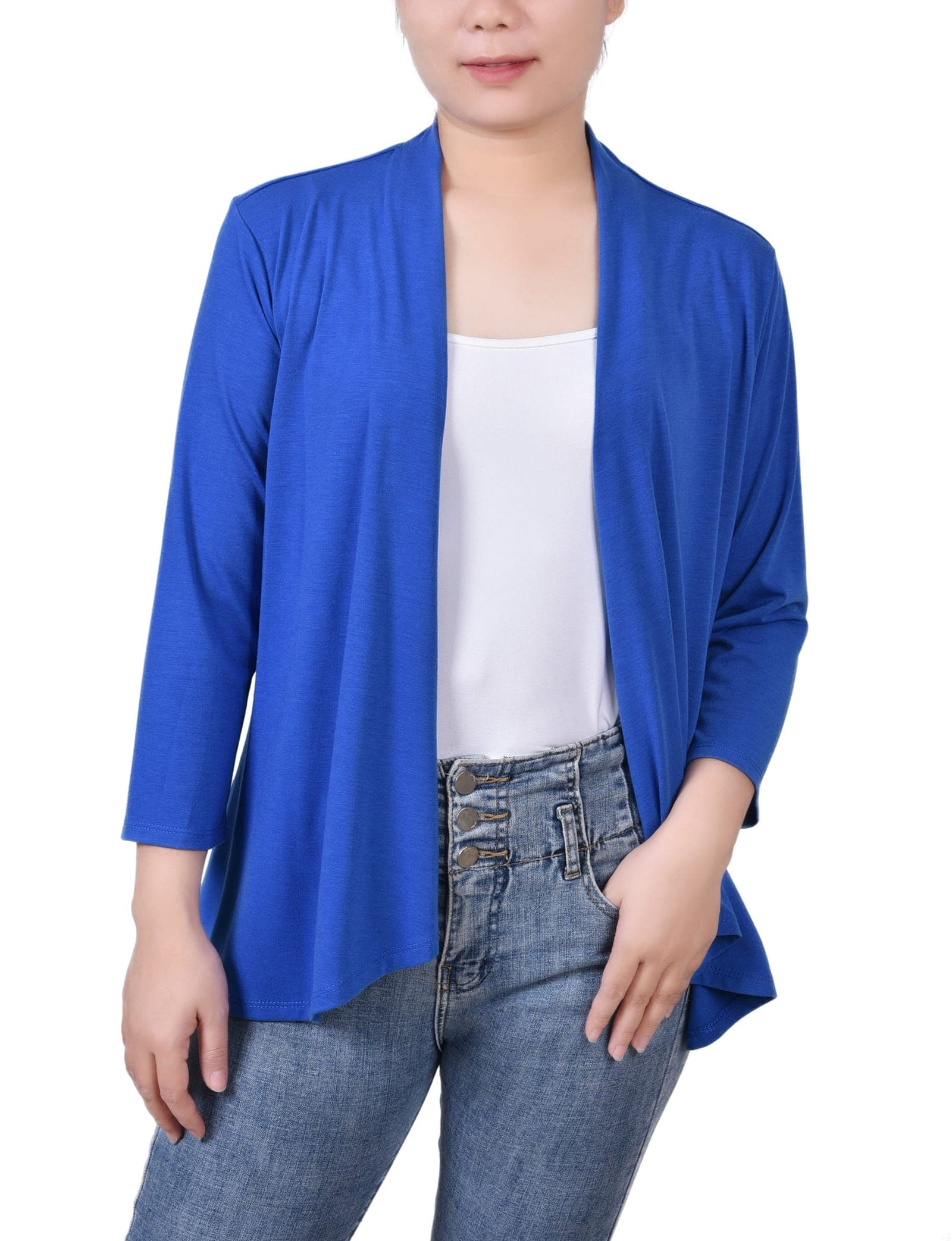 Solid 3/4 Sleeve Cardigan