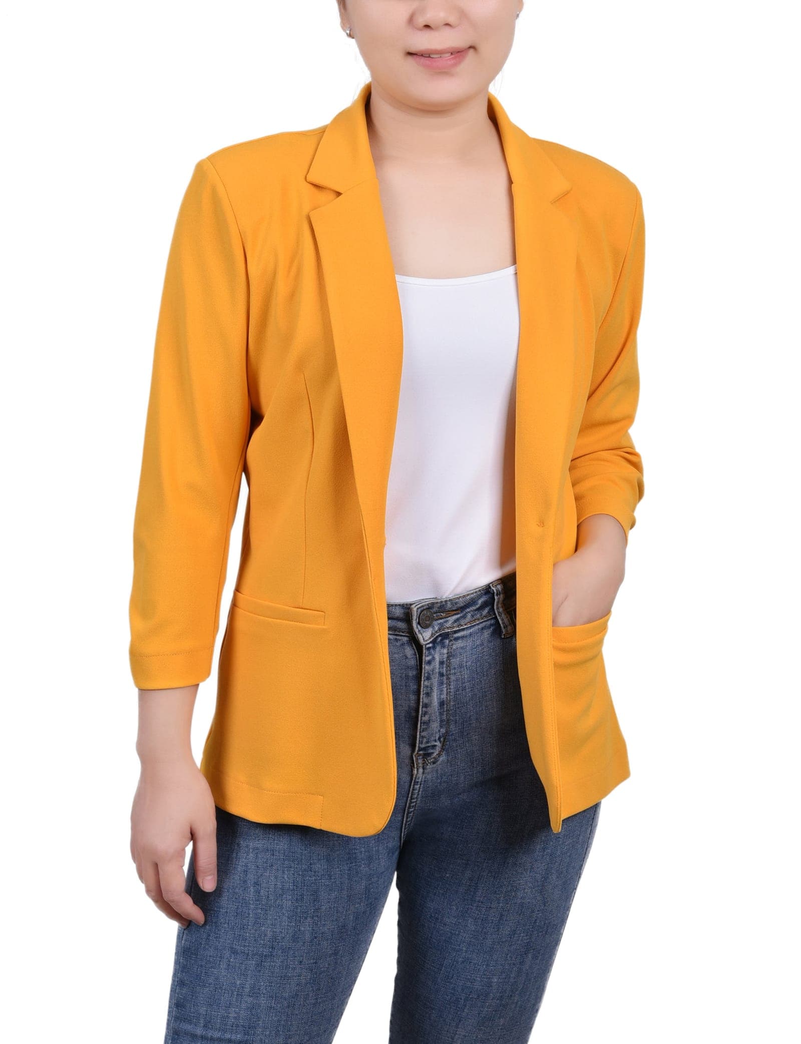 Plus Size Long Sleeve Scuba Crepe Jacket