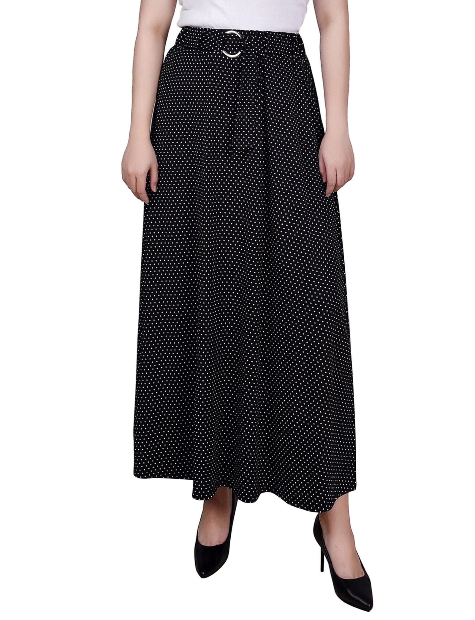 Ring Detail Midi-Length Skirt
