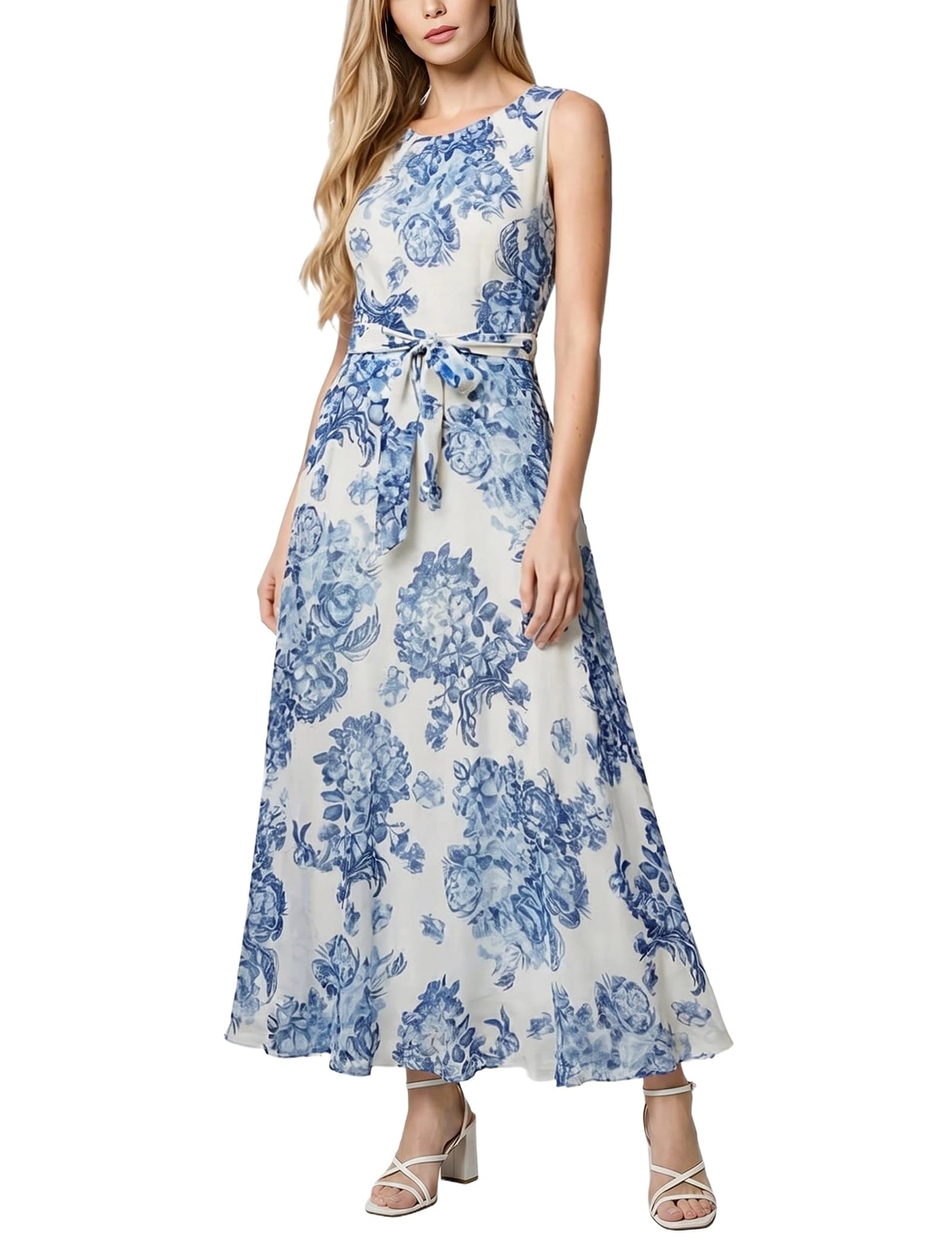 Petite Sleeveless Chiffon Maxi Dress