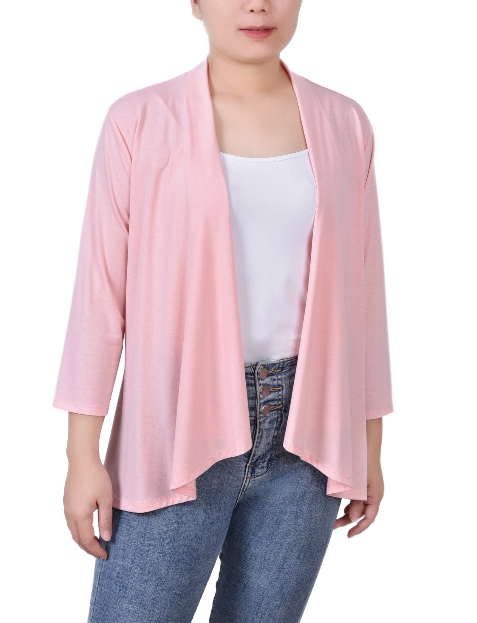 Solid 3/4 Sleeve Cardigan