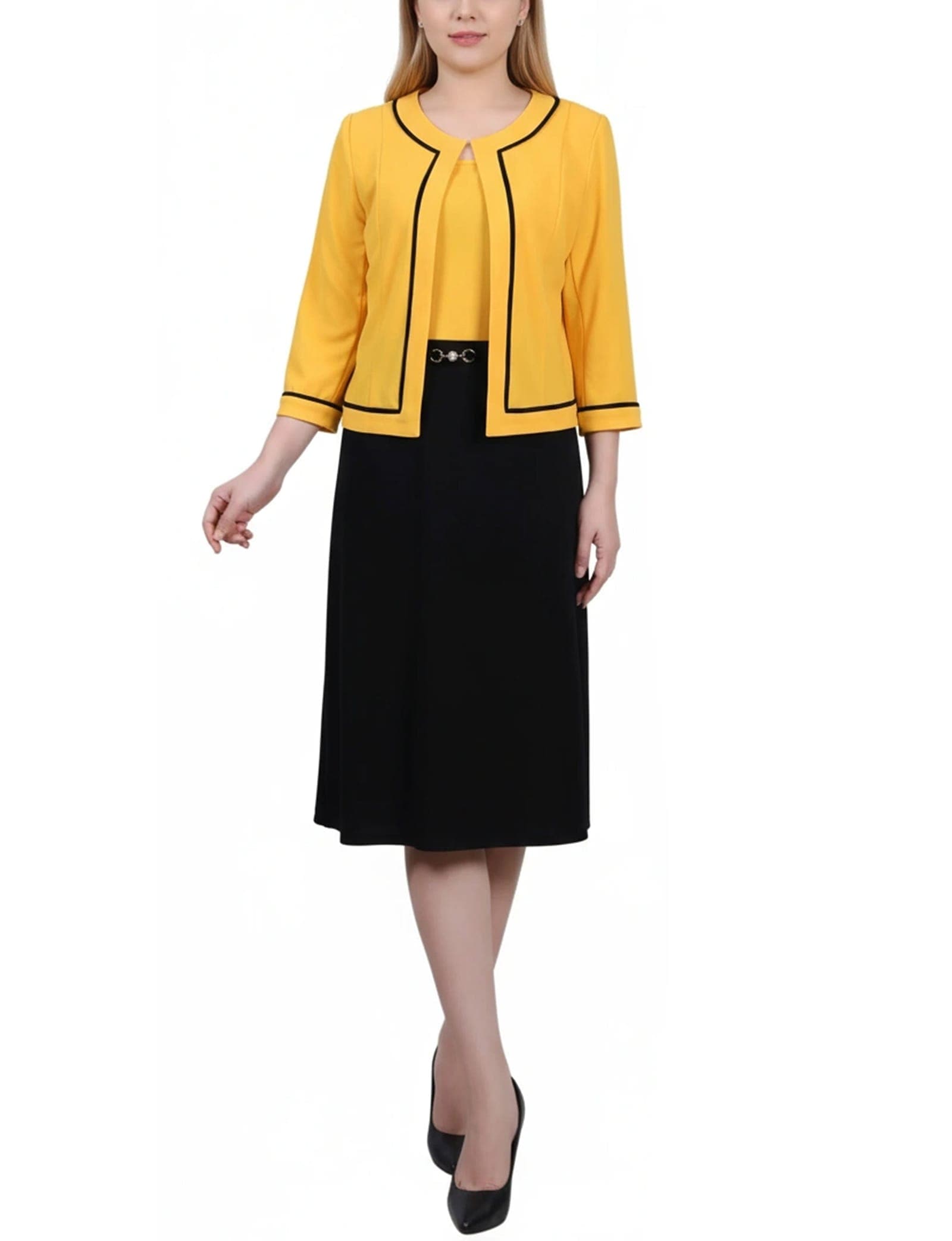 Petite 3/4 Sleeve 2 Piece Dress Set