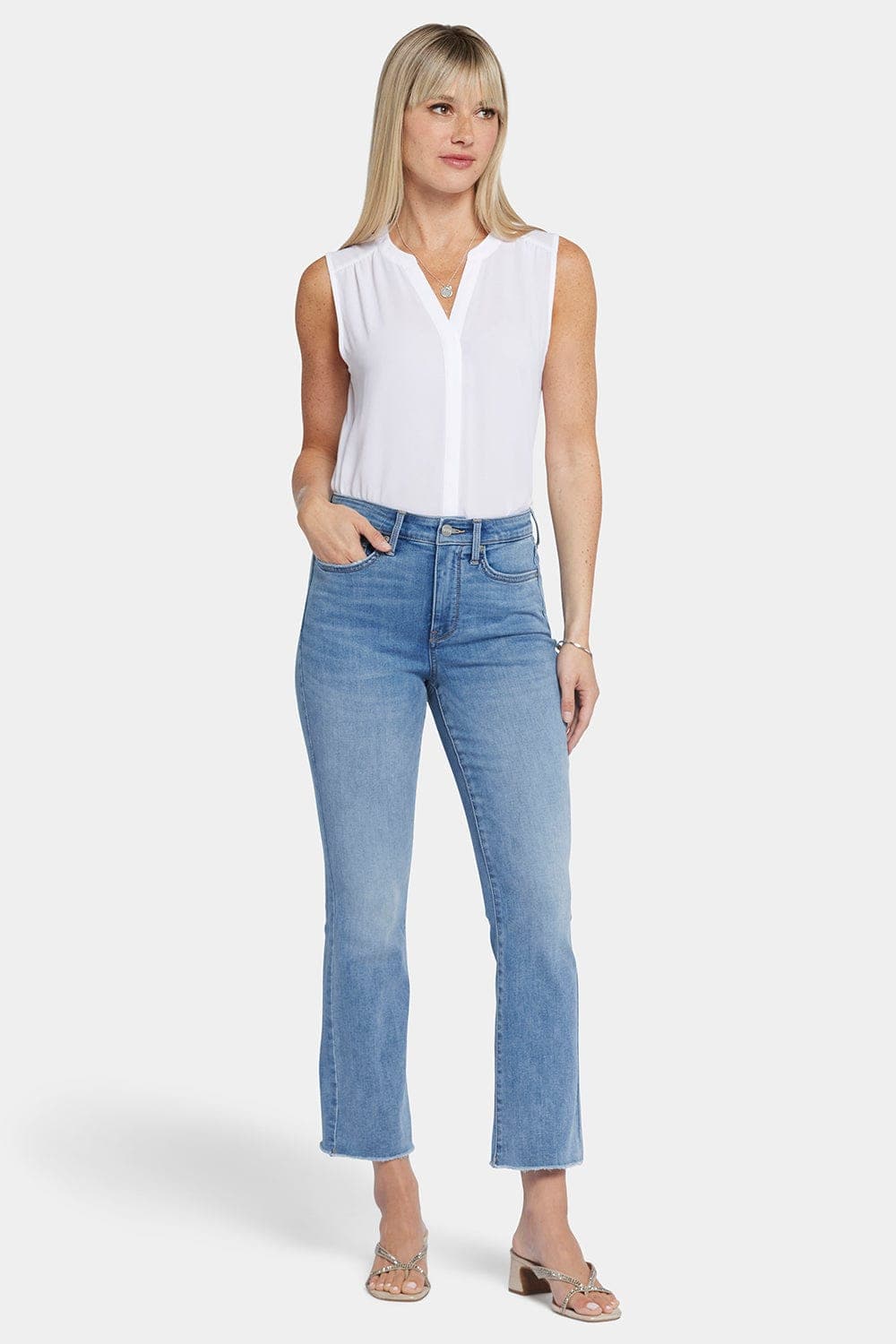 Slim Bootcut Ankle Jeans