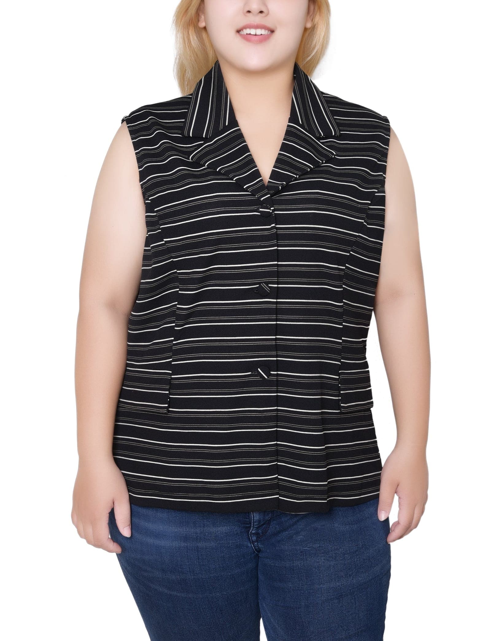 Plus Size Sleeveless Scuba Jacket