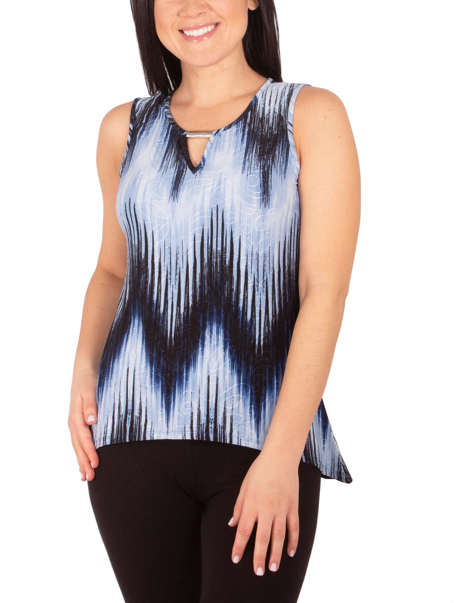 Petite 3/4 Sleeve Top with Slight Sharkbite Hemline