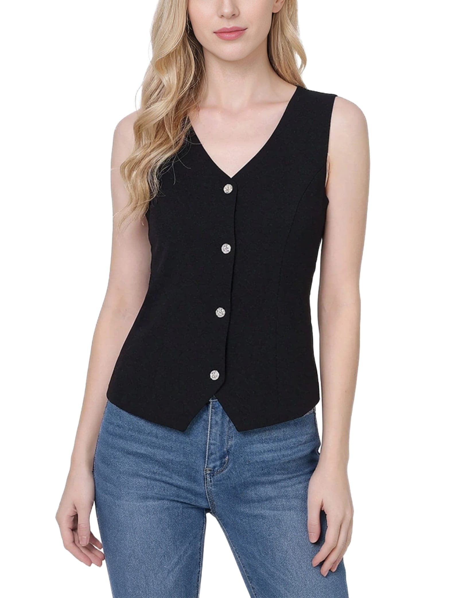 Sleeveless V-Neck Vest