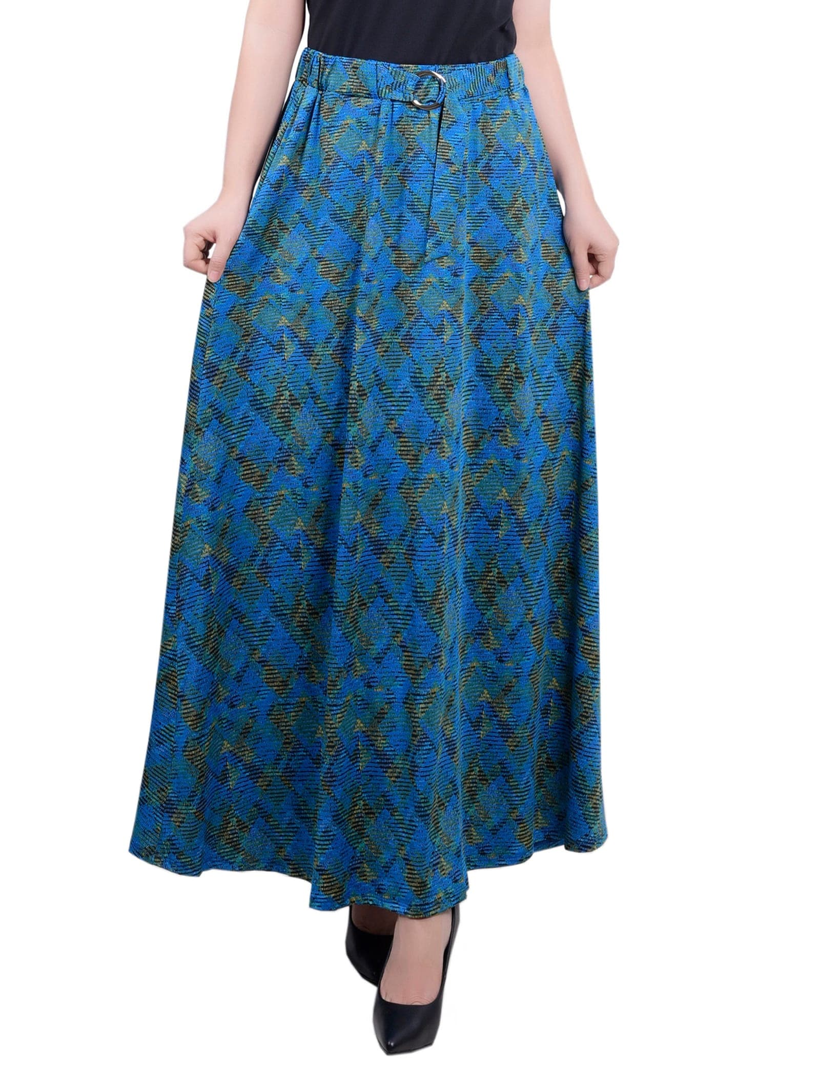 Ring Detail Midi-Length Skirt