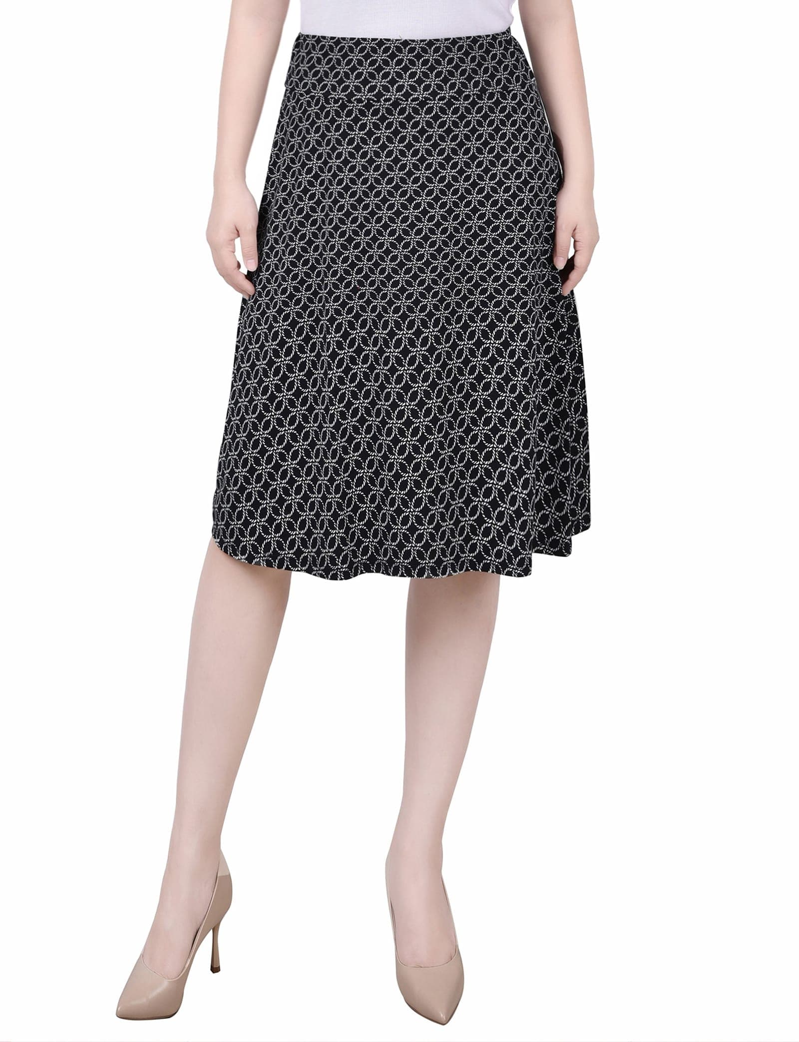 Petite Wide Waisted Knee Length Skirt