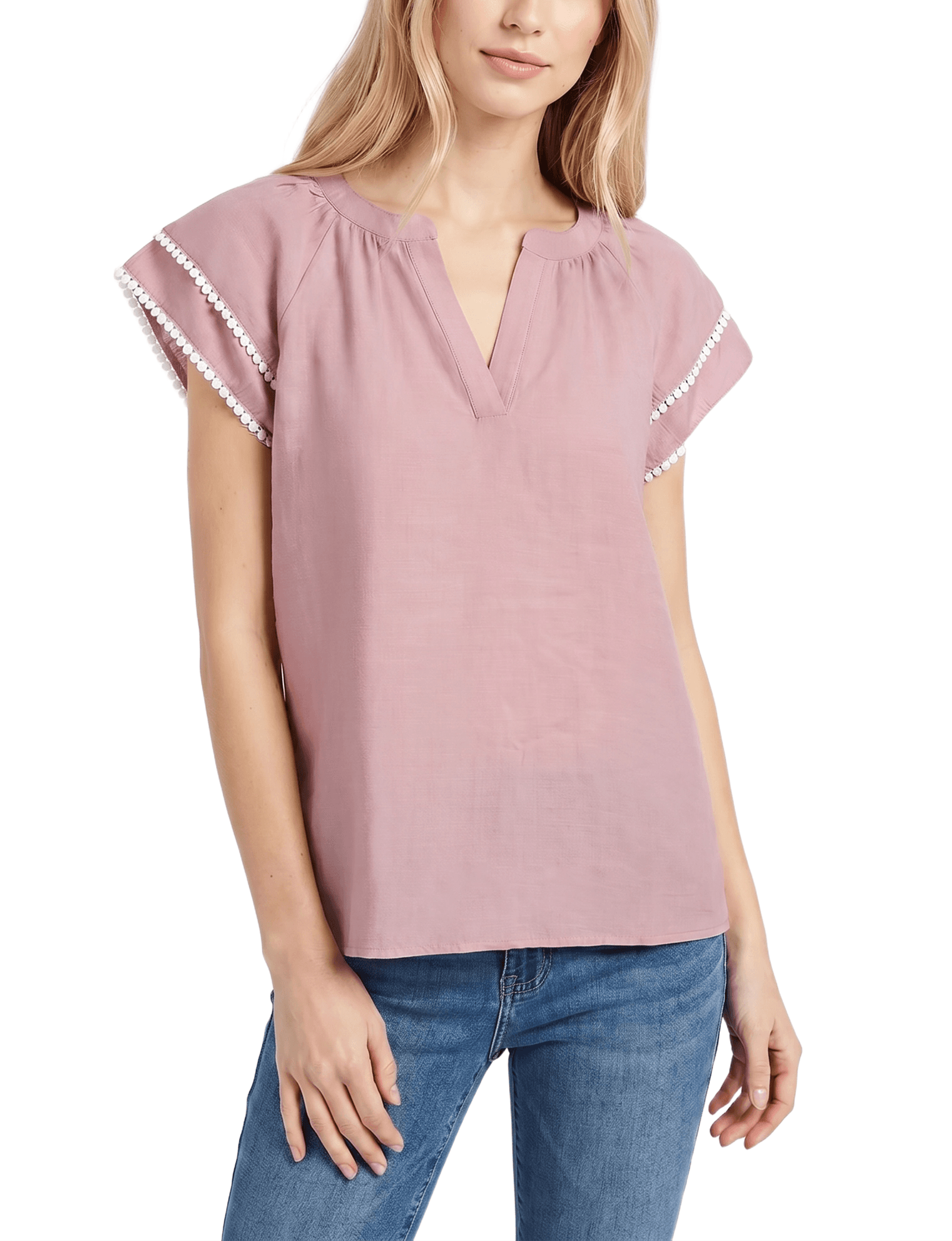 Double-Layer V-Neck Blouse