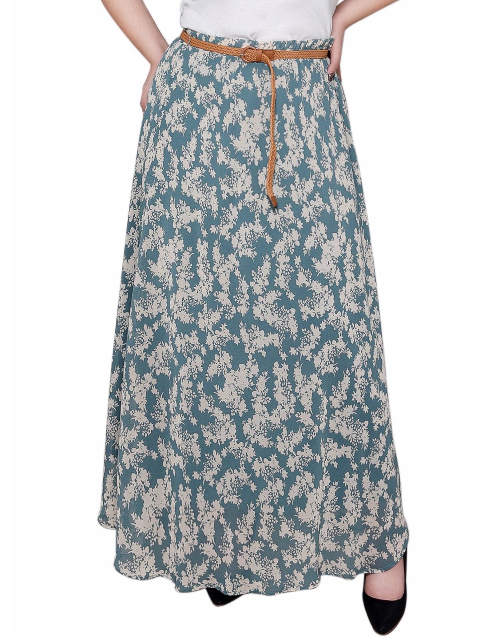 Plus Size Chiffon Maxi Skirt