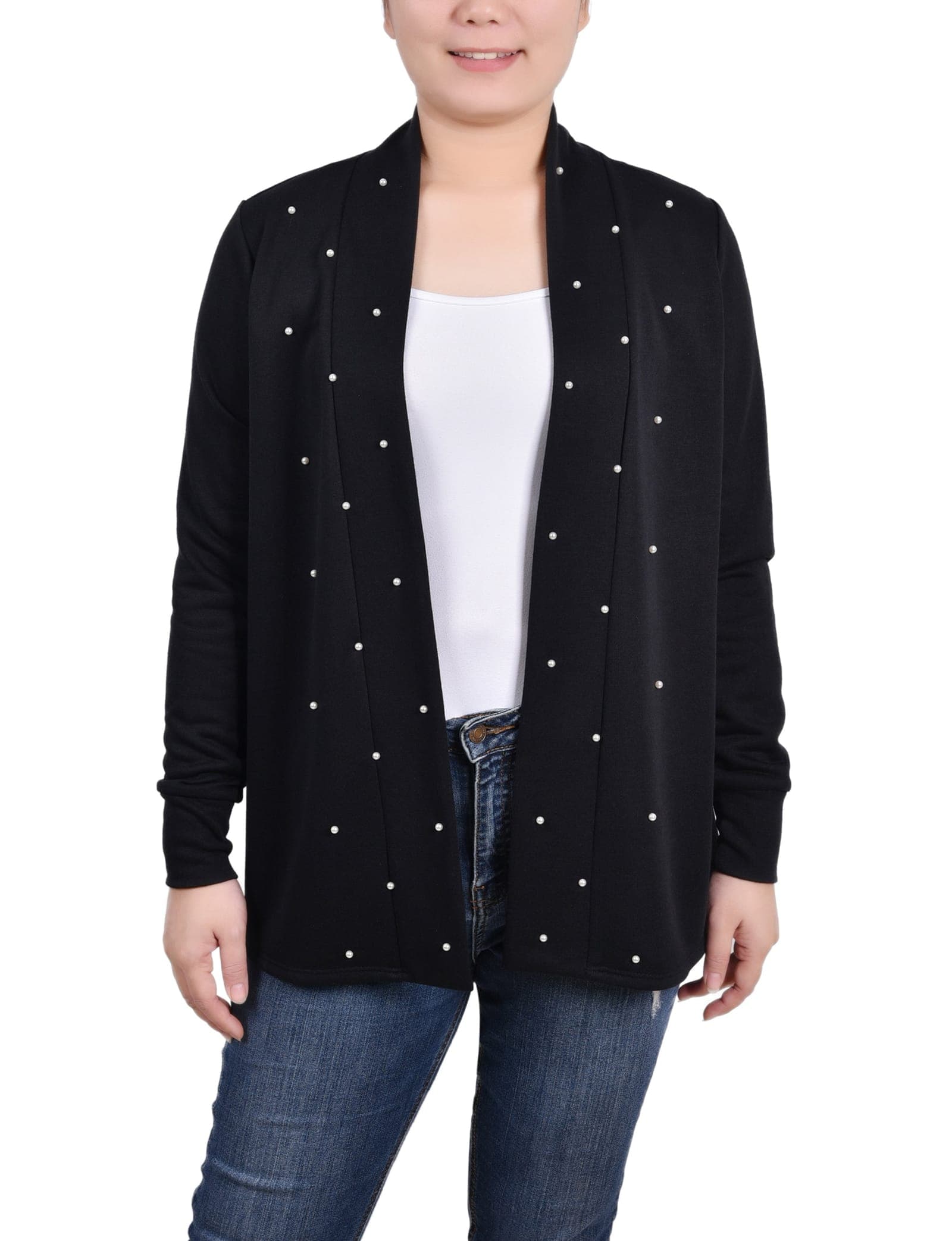 Long Sleeve Pearl Detail Cardigan