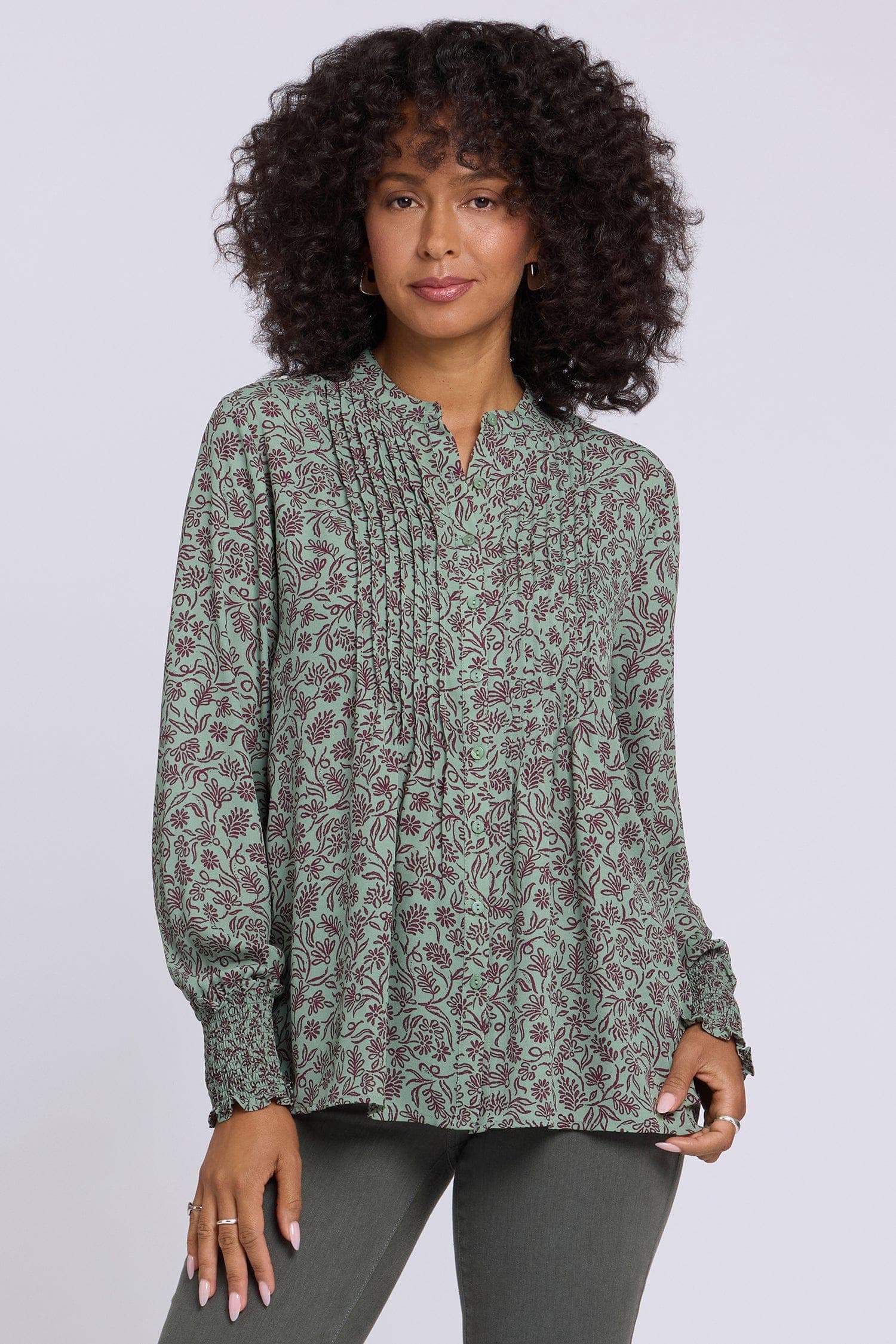 Pleated Peasant Blouse