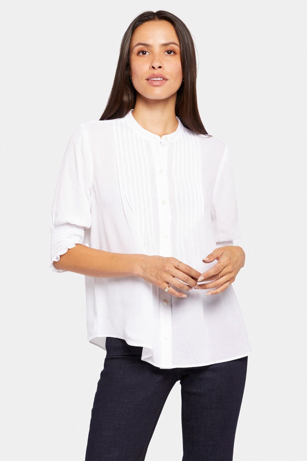 Pleated Short Sleeved Blouse
