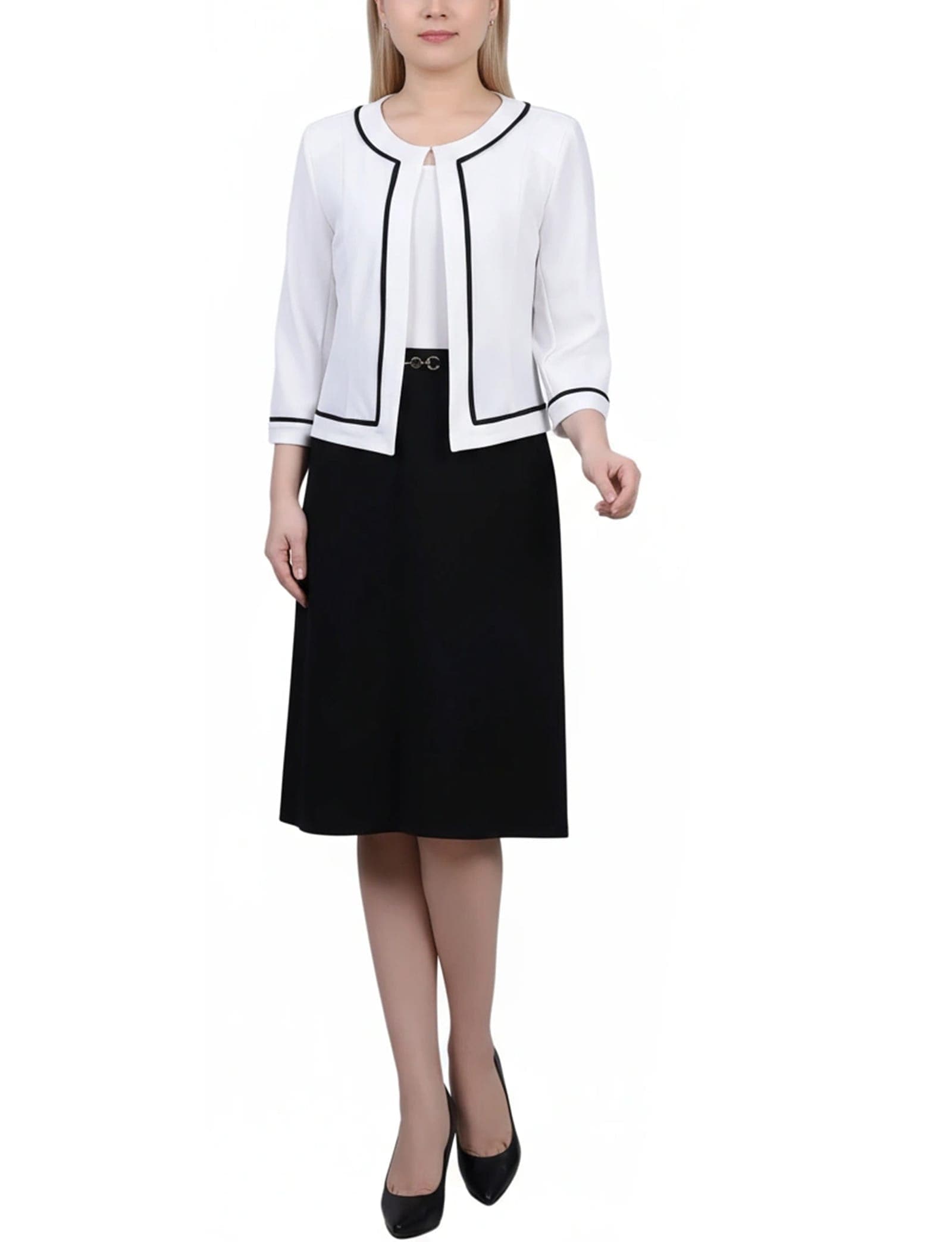 Petite 3/4 Sleeve 2 Piece Dress Set