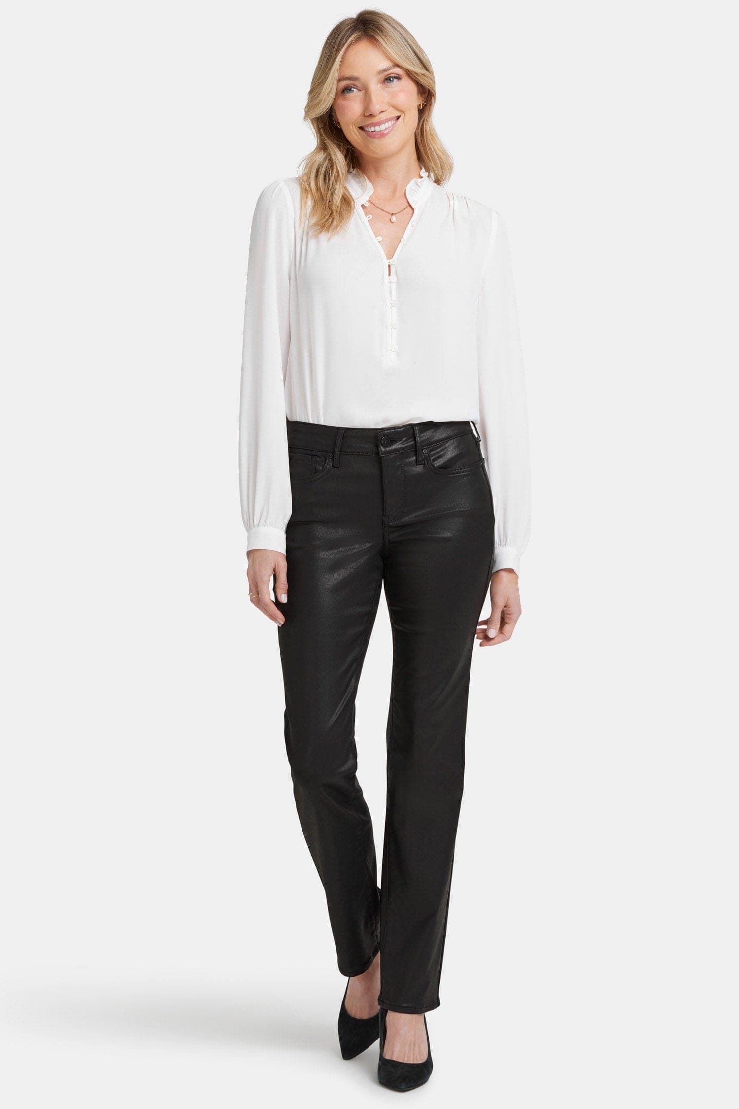 Coated Marilyn Straight Jeans in Petite