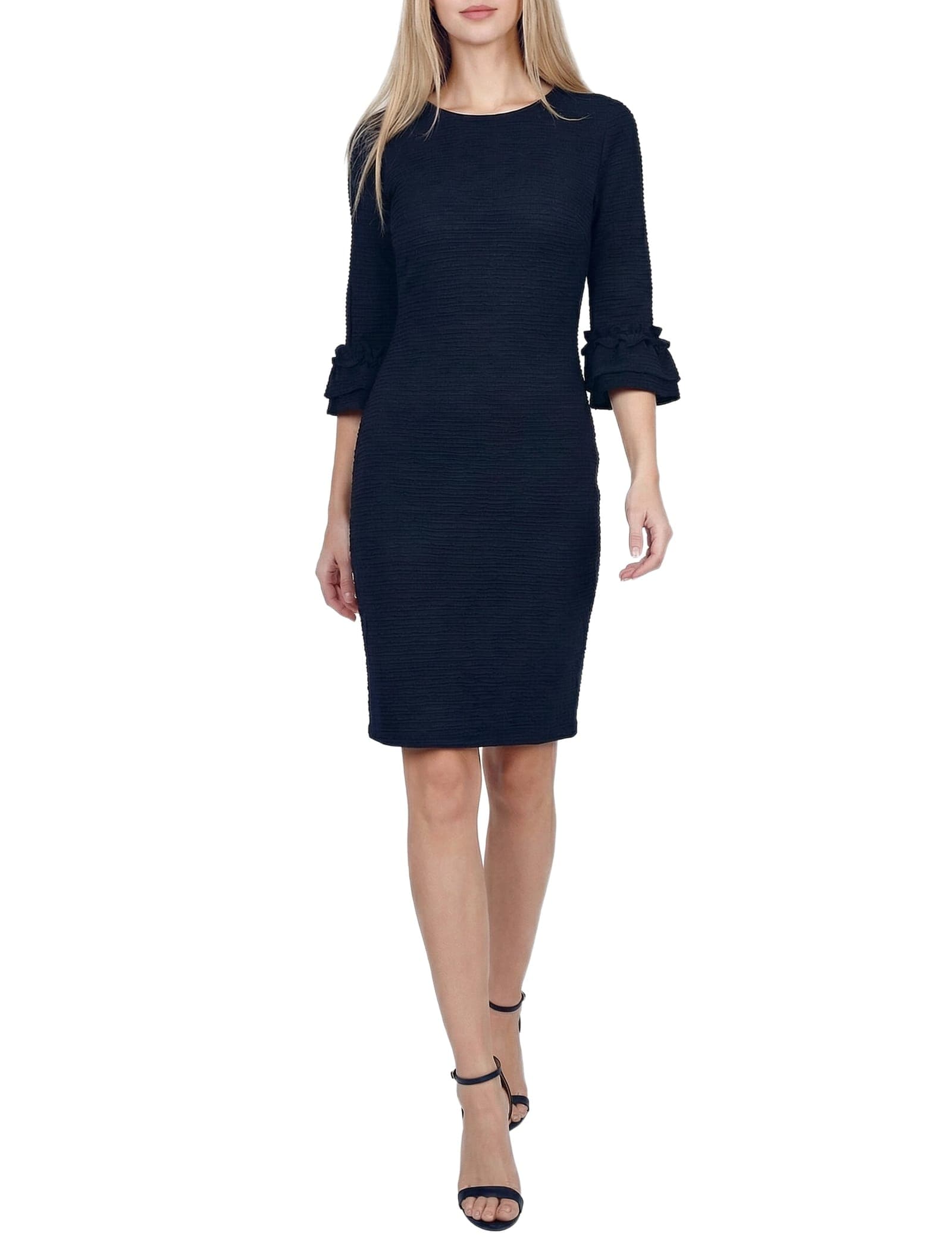 3/4 Sleeve Textured Knit Dress