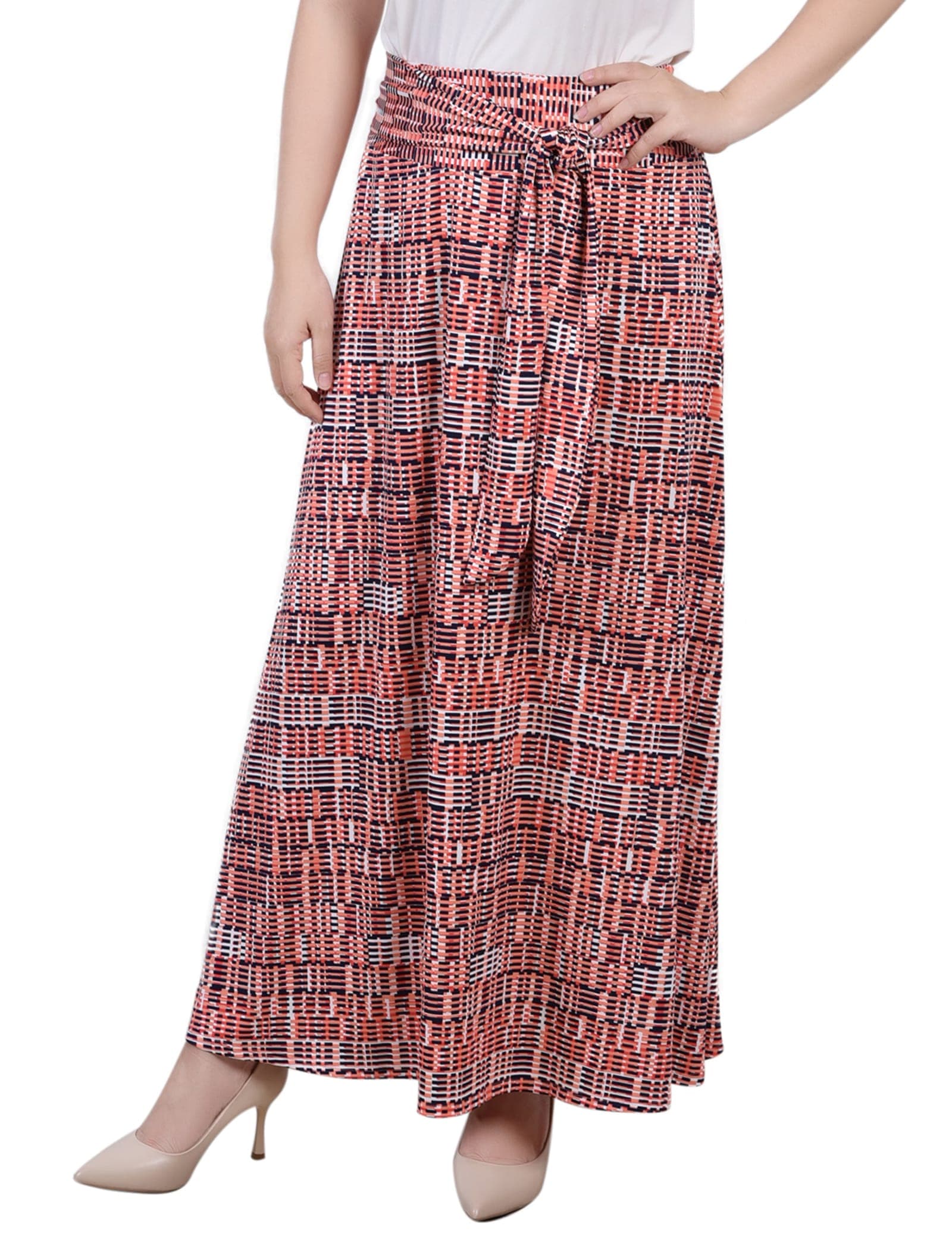 Petite Maxi Skirt with Sash Waist Tie