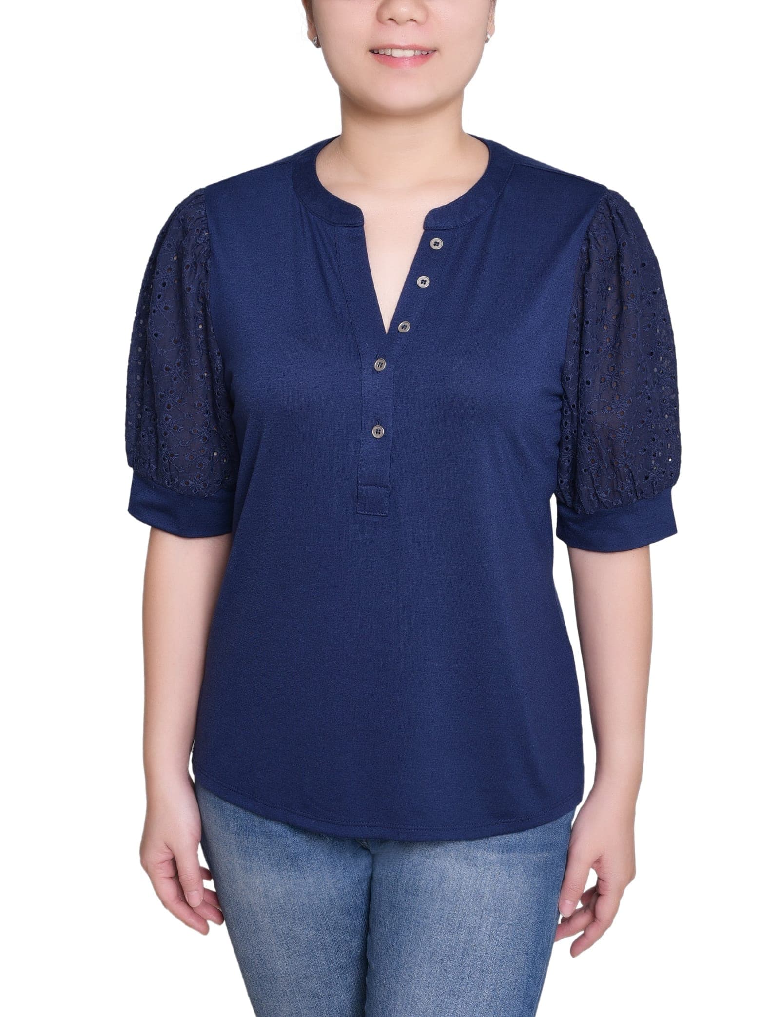Puff Elbow Sleeve Top