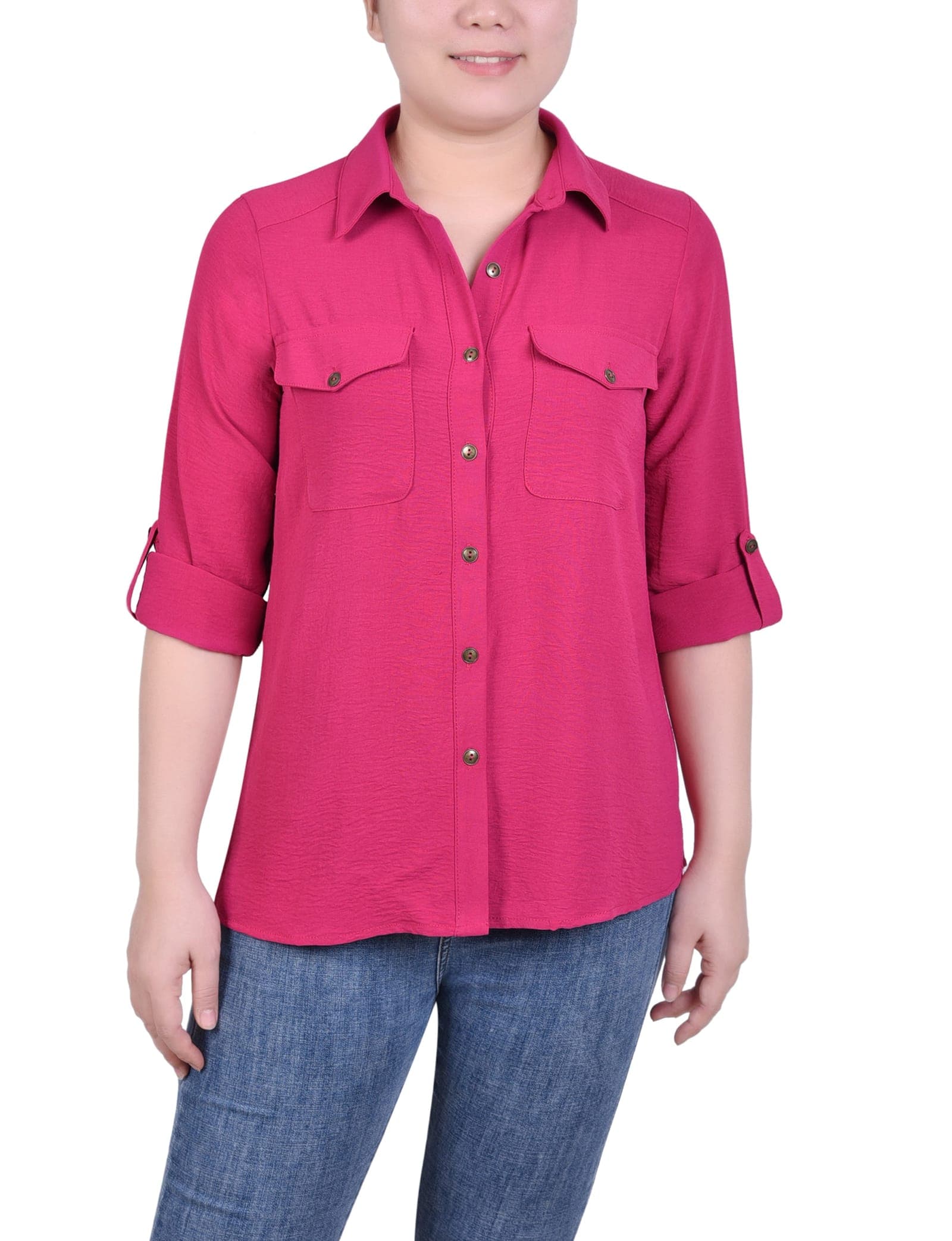 Petite Roll Tab Blouse