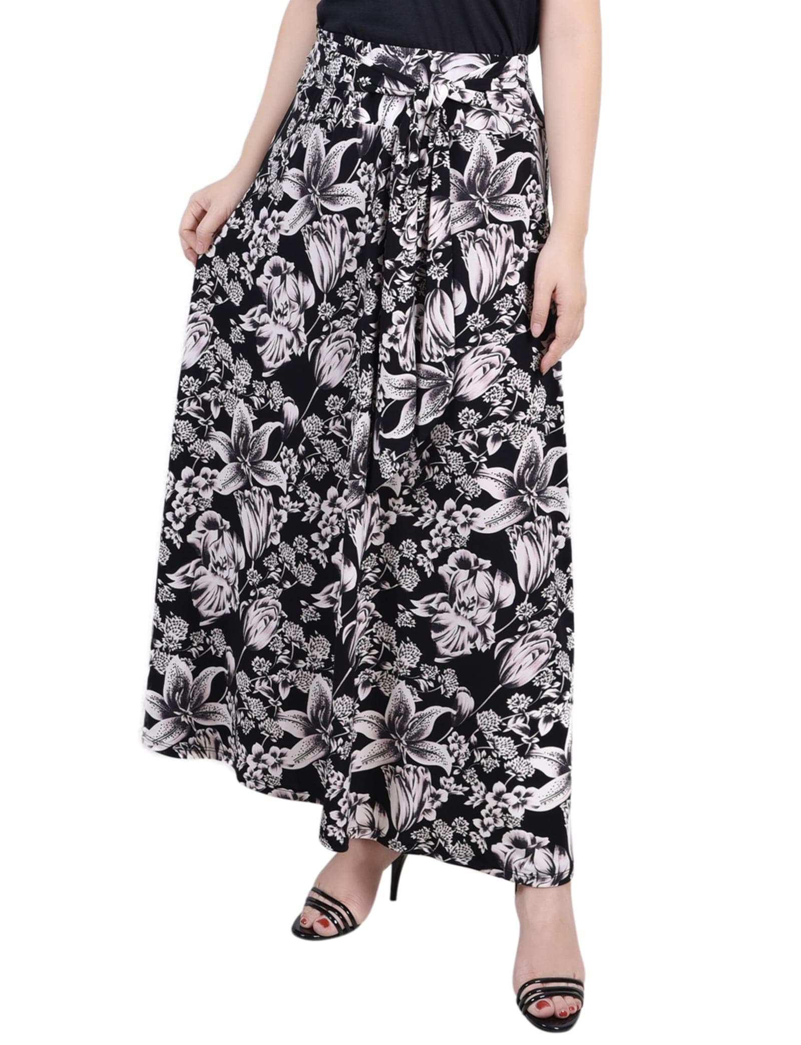 Petite Maxi Skirt with Sash Waist Tie