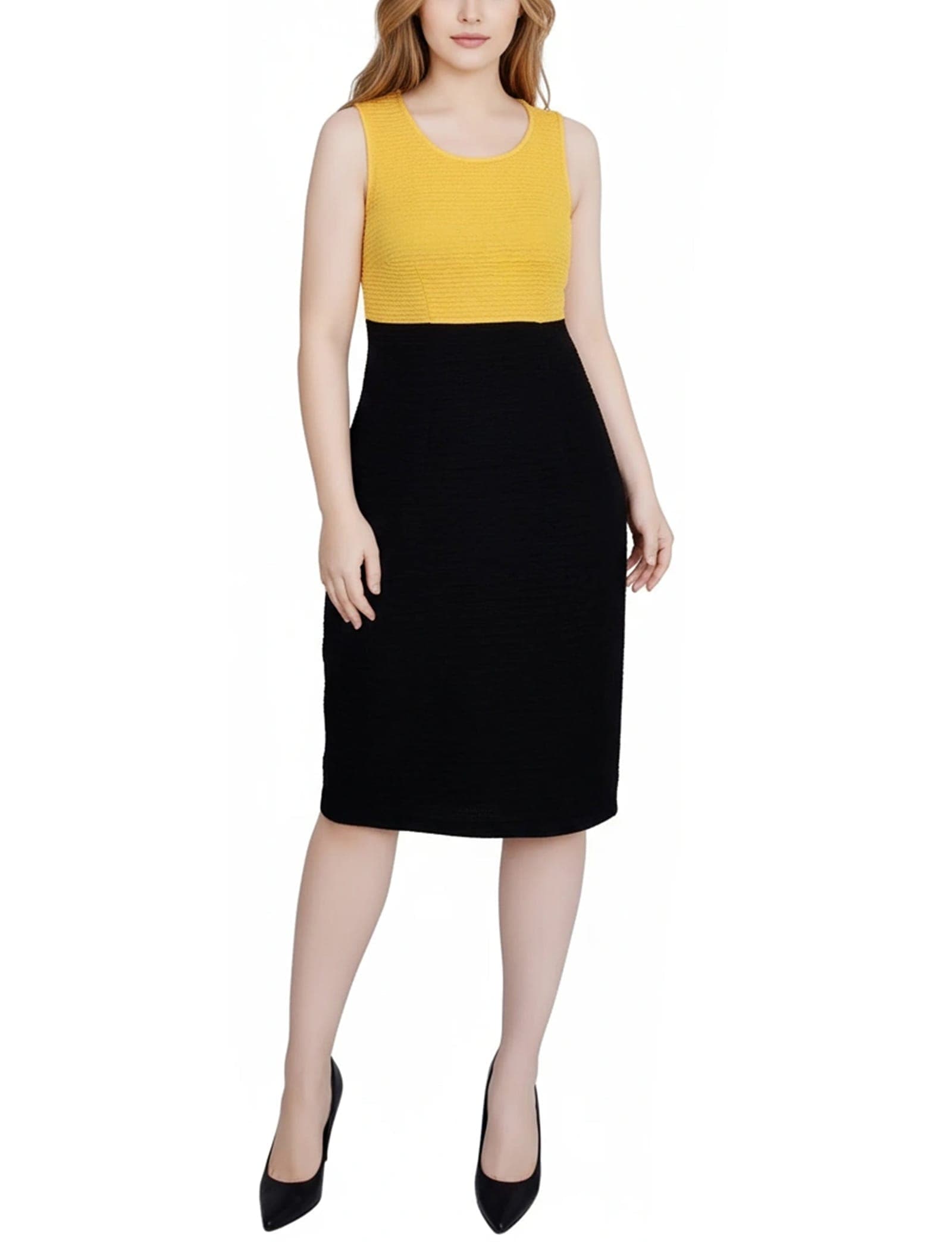 Lace-Detail Two Piece Textured Knit Dress Set