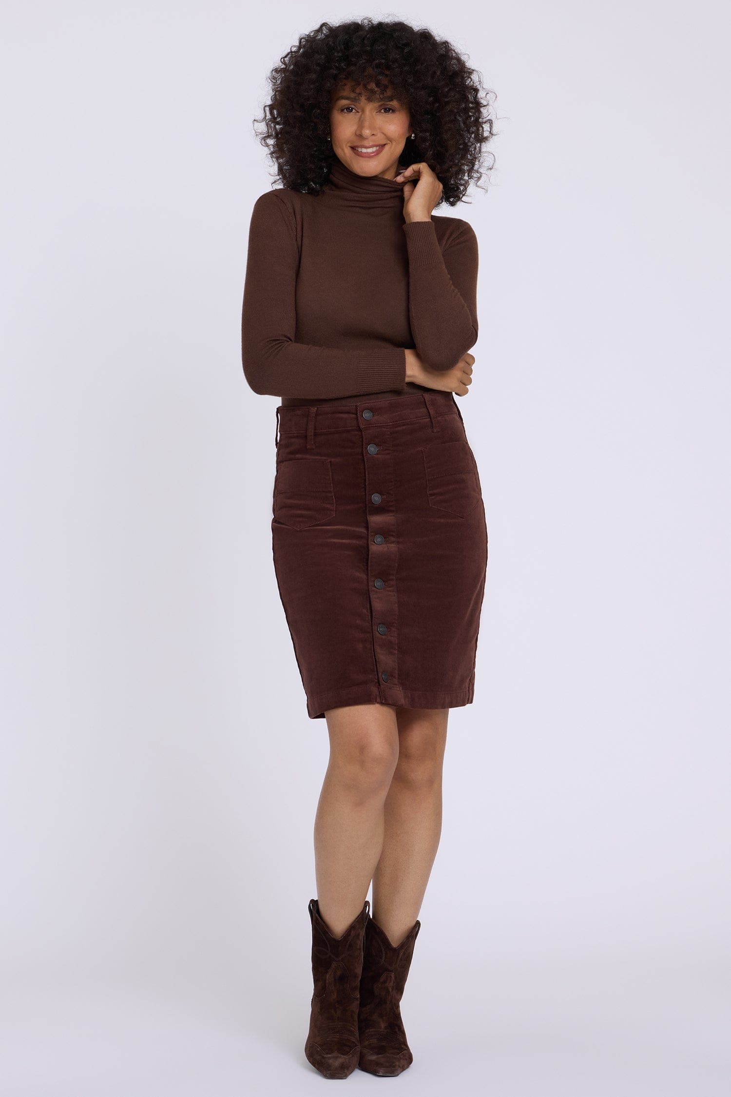 Button Front Skirt
