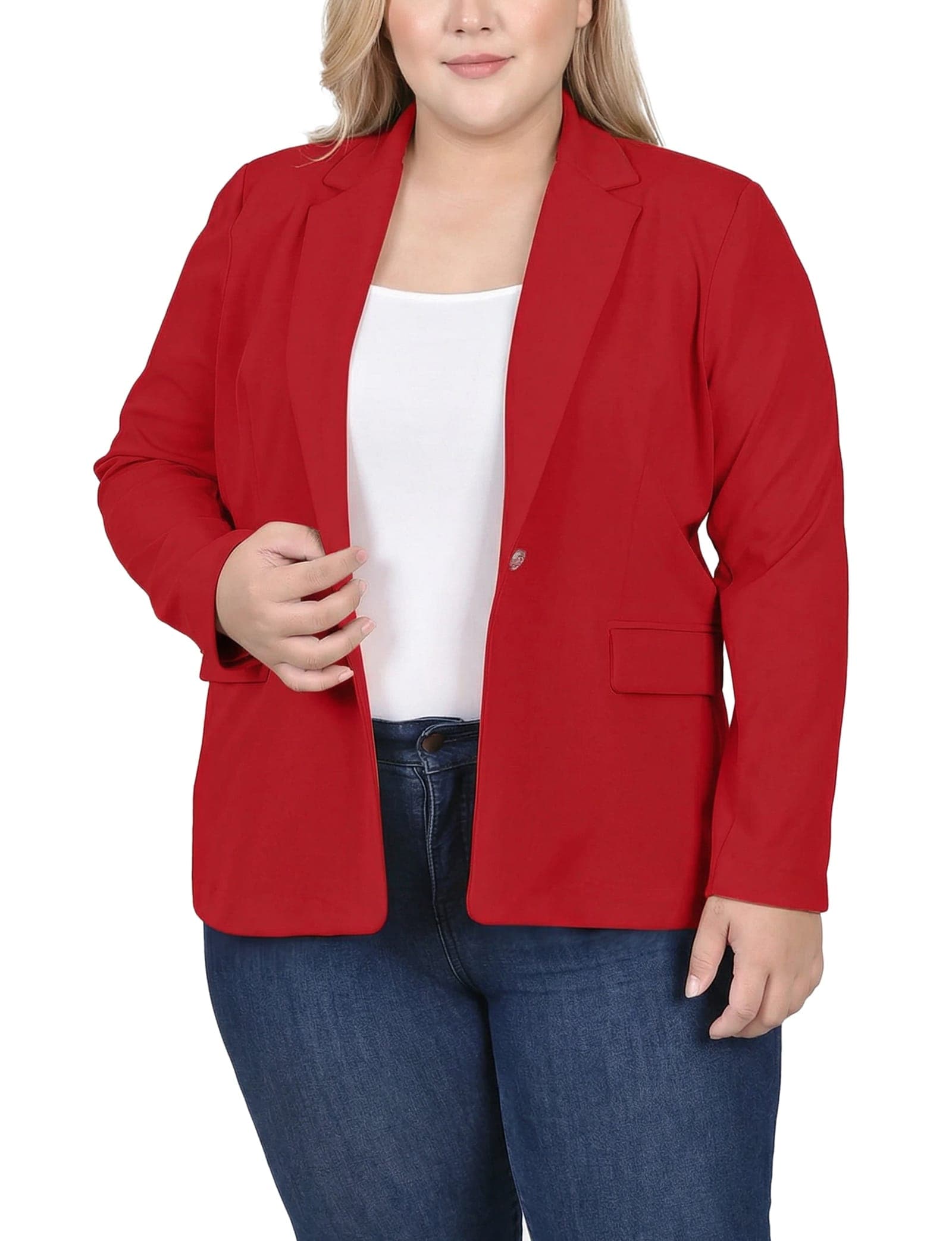 Plus Size Long Sleeve Scuba Crepe Jacket