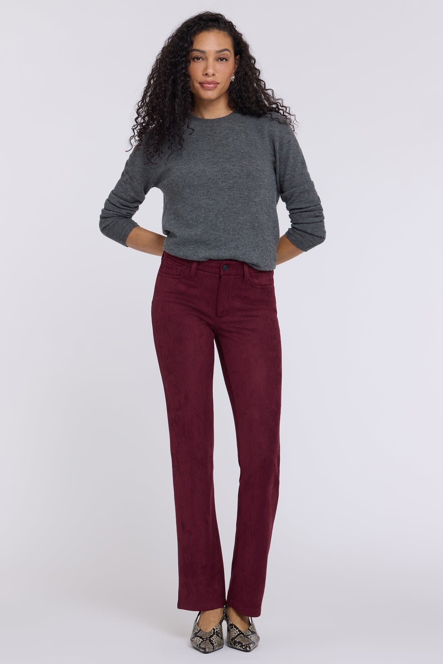 Faux Suede Marilyn Straight Pants