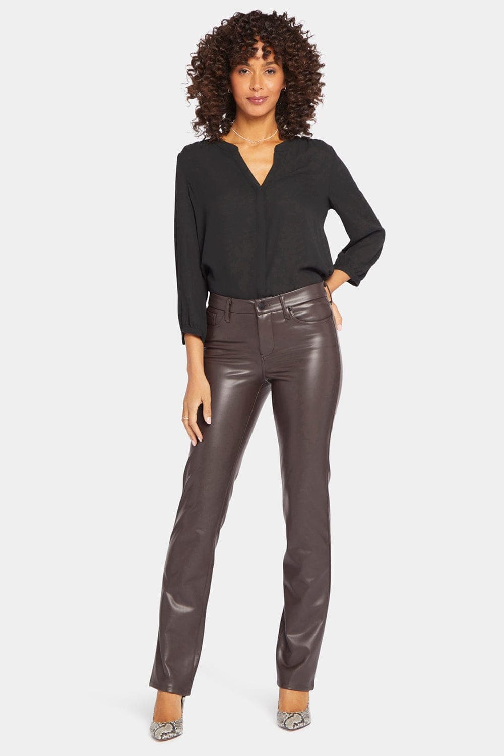 Faux Leather Marilyn Straight Pants