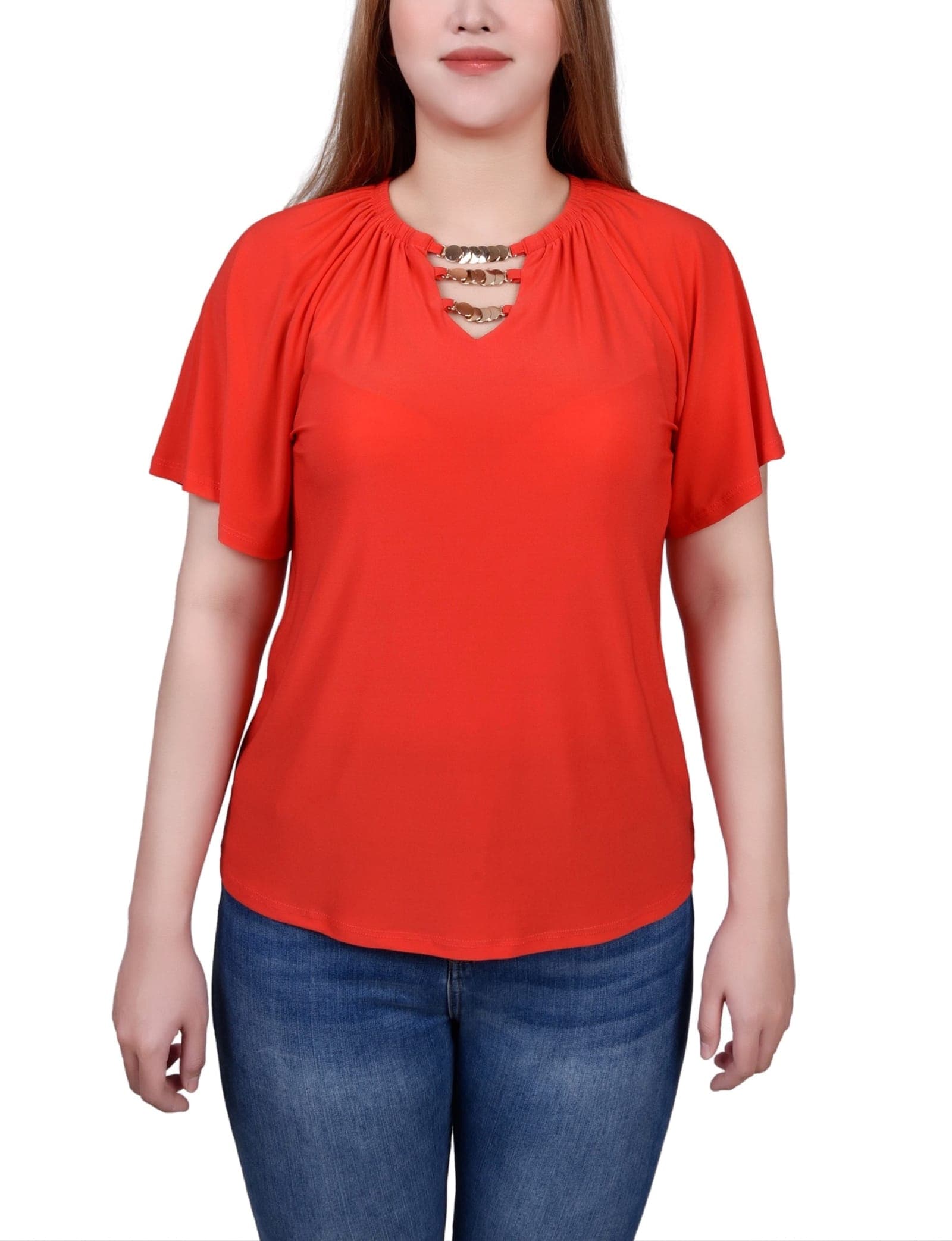 Raglan Sleeve Top with Chain Details