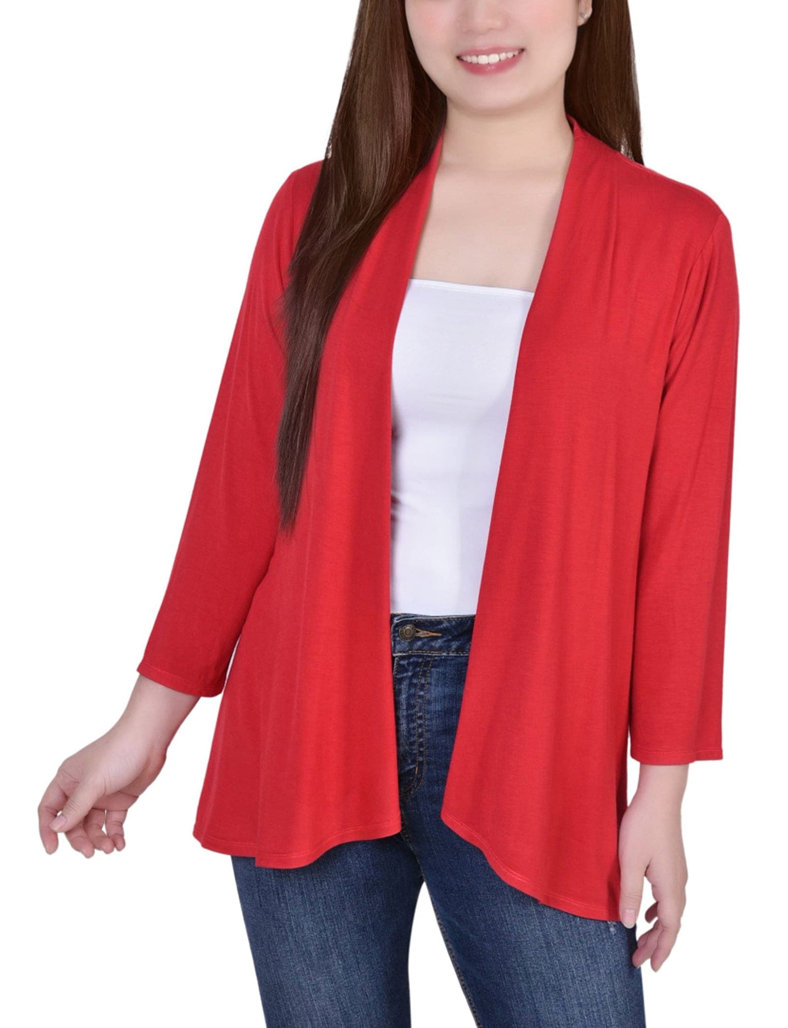 Solid 3/4 Sleeve Cardigan