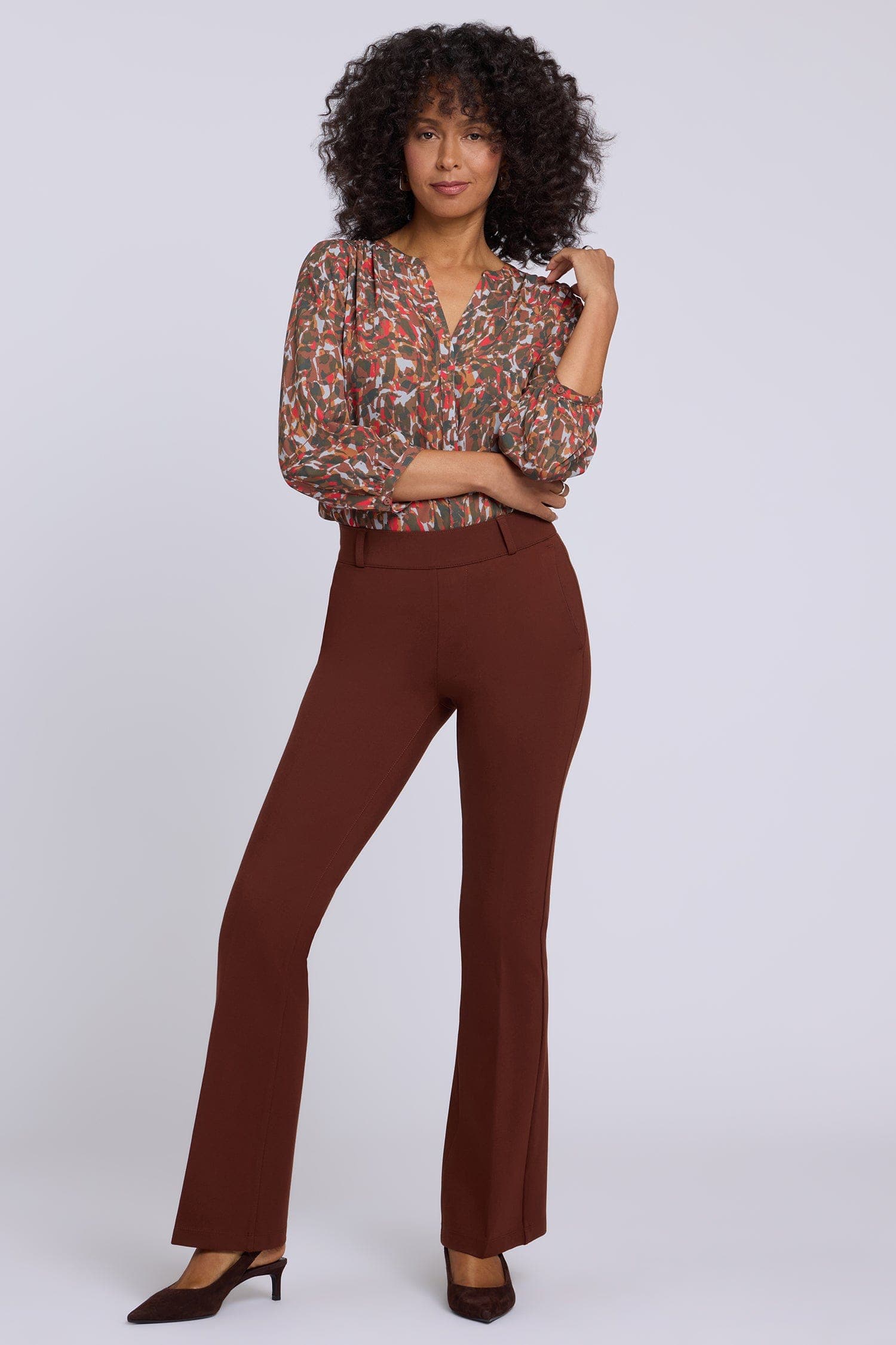 Pull-on Flared Trouser Pants