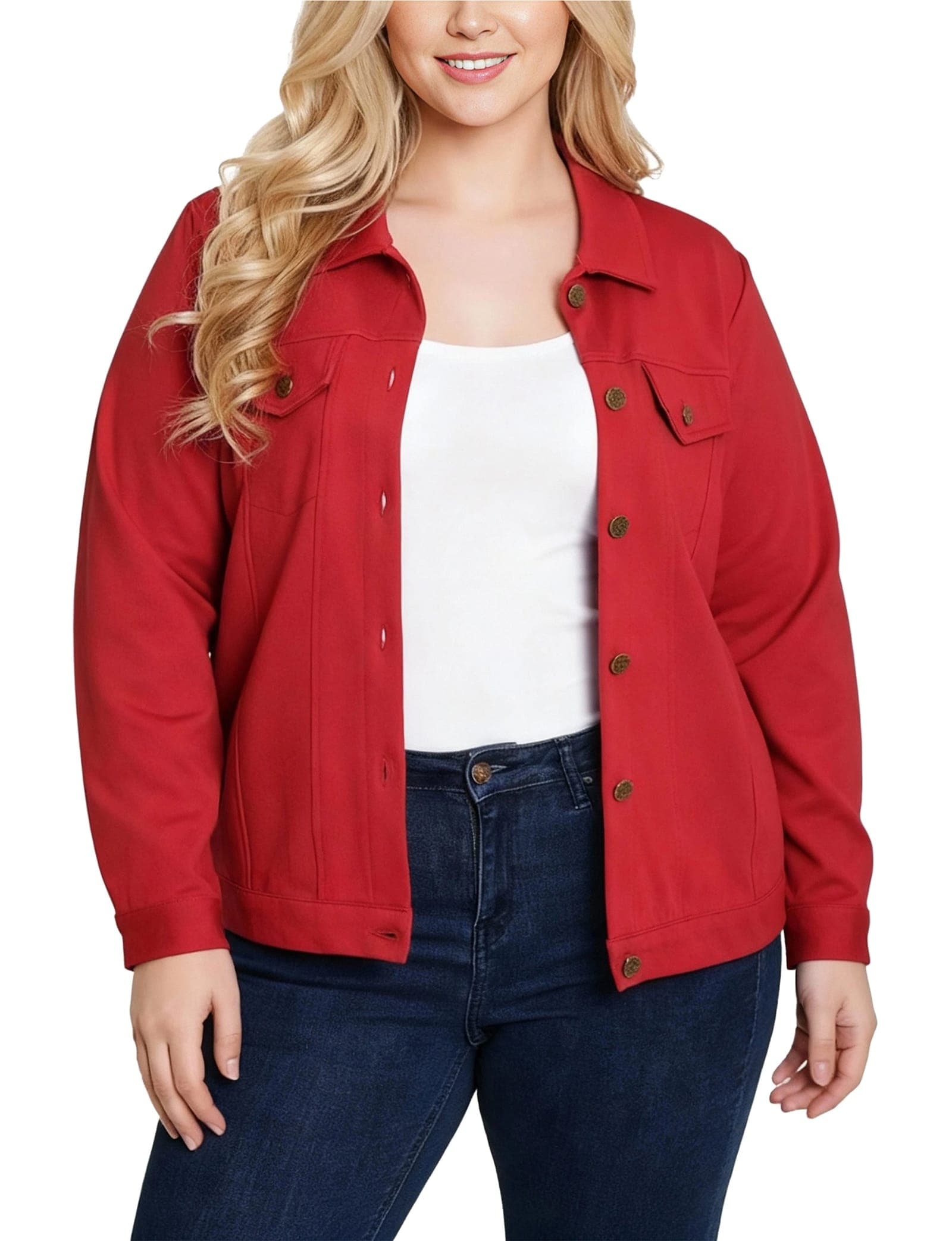 Plus Size Long Sleeve Ponte Cropped Jacket