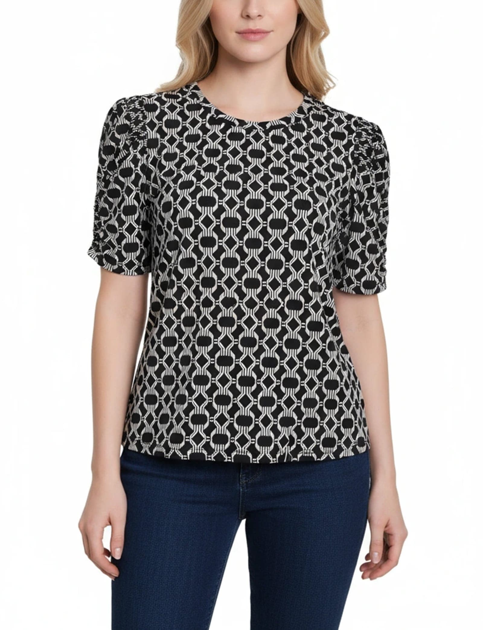 Petite Short Sleeve Scoop Neck Top